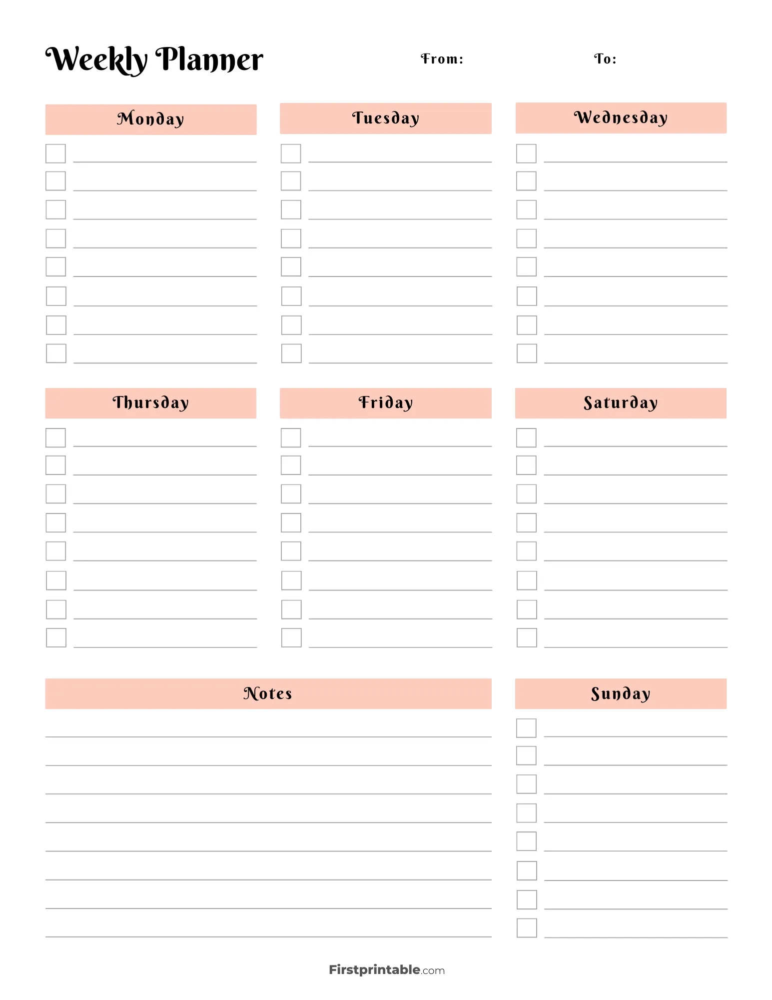 Printable Weekly Calendar Planner Free Templates Printable Weekly Calendar Planner Free Templates