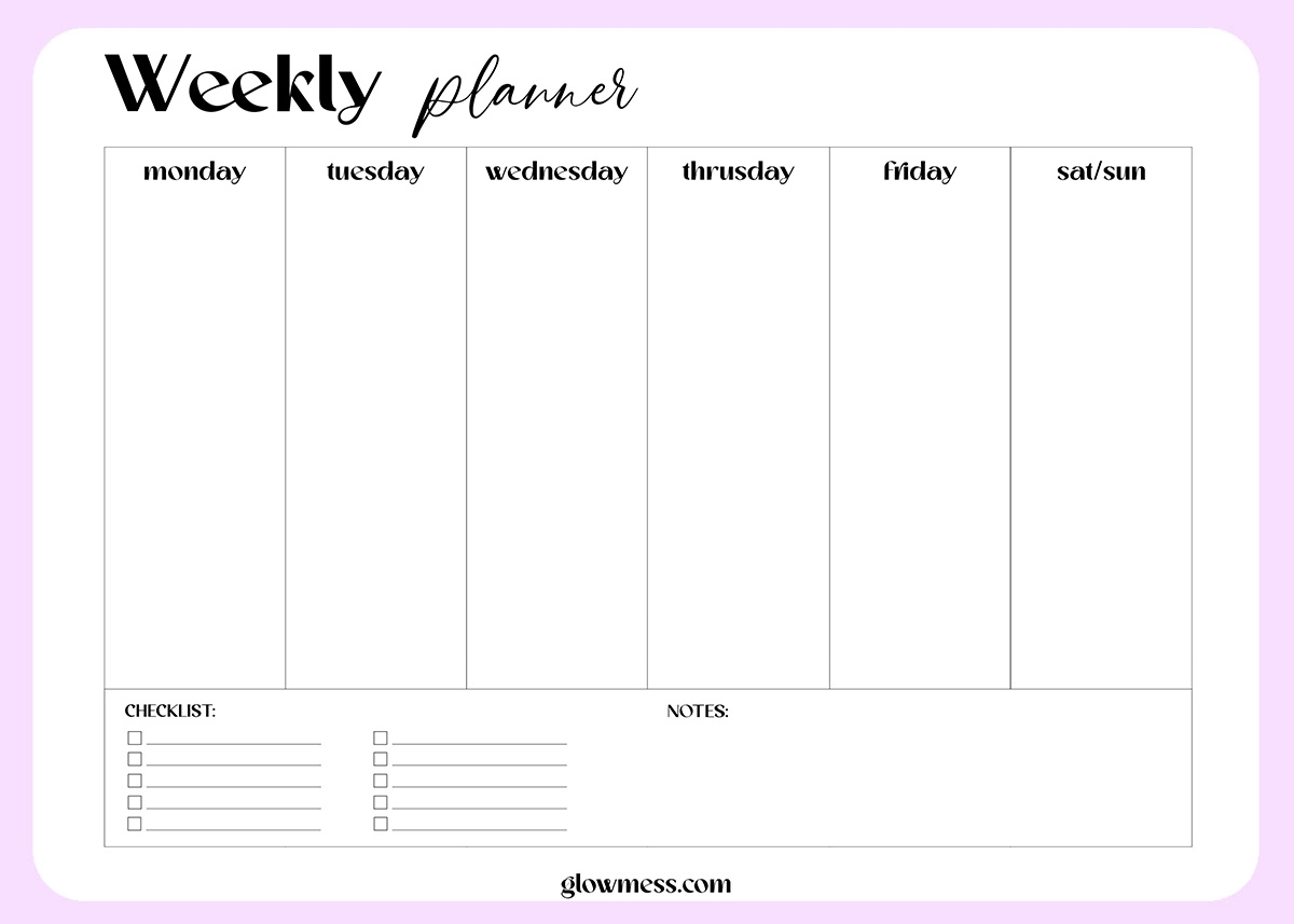 Planning Calendar Printable