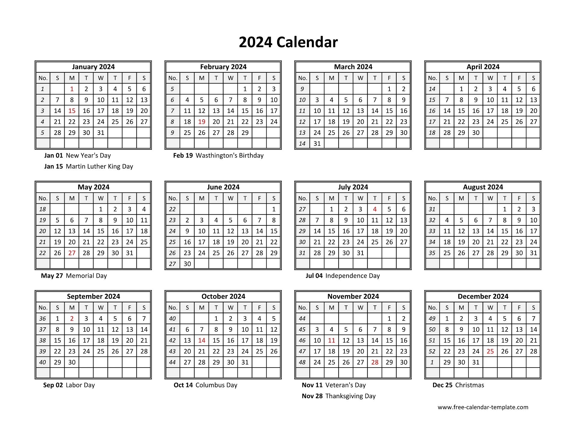 Free Printable Calendar Word