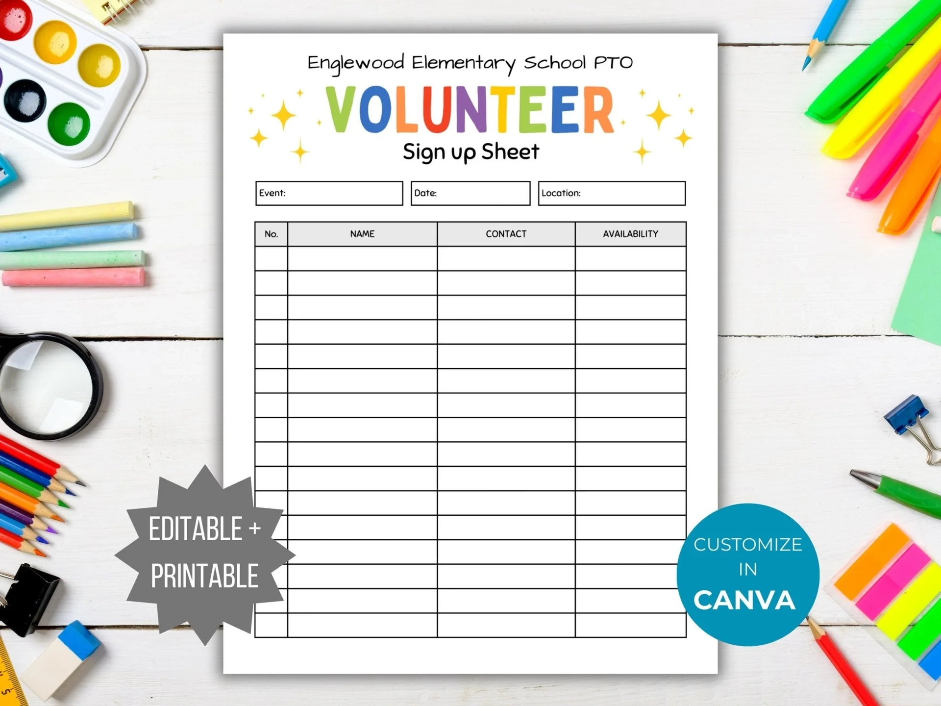 Free Printable Volunteer Sign Up Sheet Free Printable Volunteer Sign Up Sheet