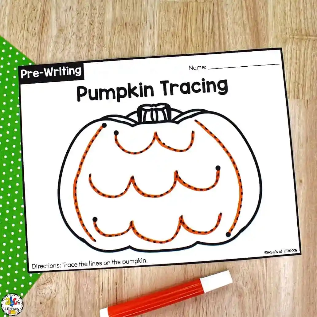 Pumpkin Tracing Worksheets Pre Writing Activity For Preschoolers Pumpkin Tracing Worksheets Pre Writing Activity For Preschoolers