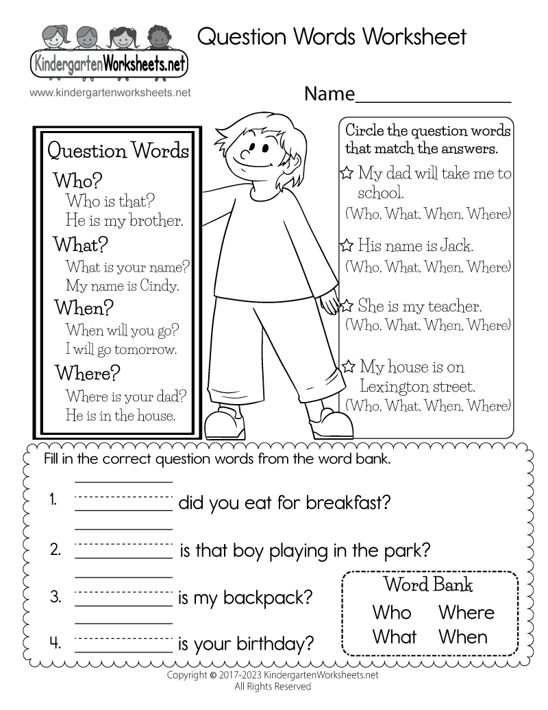 English Worksheets Printable