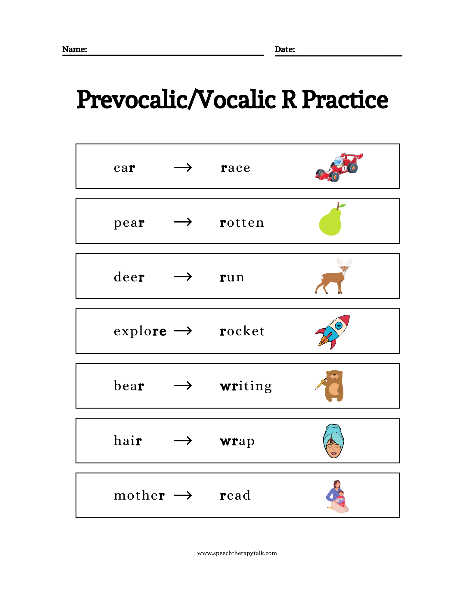 R Word List For Articulation Practice Speech Therapy Talk Worksheets Library R Word List For Articulation Practice Speech Therapy Talk Worksheets Library