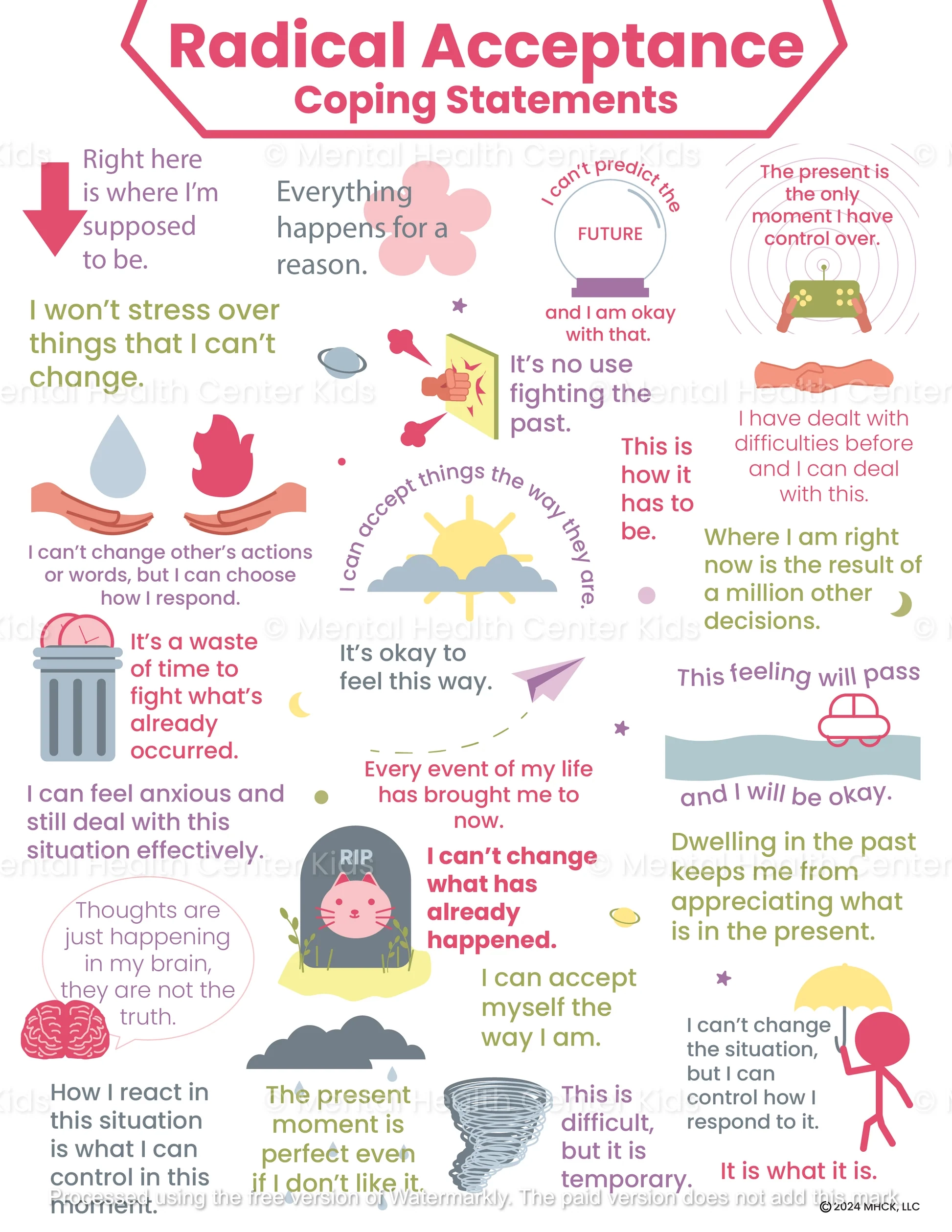 Radical Acceptance Coping Statements PDF Mental Health Center Kids Radical Acceptance Coping Statements PDF Mental Health Center Kids