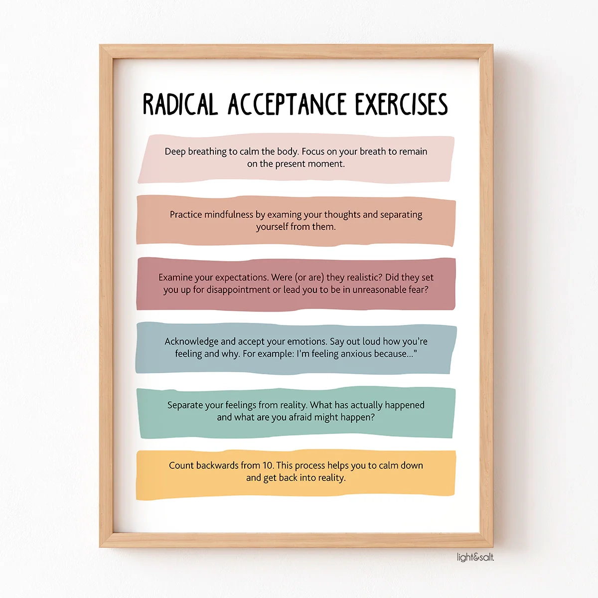 Radical Acceptance Exercises Poster LightandSaltDesign Radical Acceptance Exercises Poster LightandSaltDesign