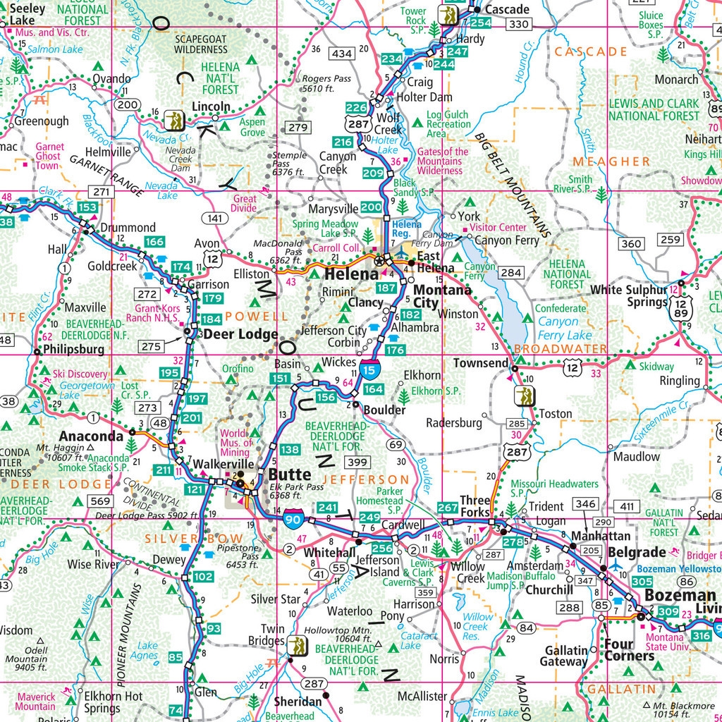 Rand McNally EasyToFold Map Montana Wyoming