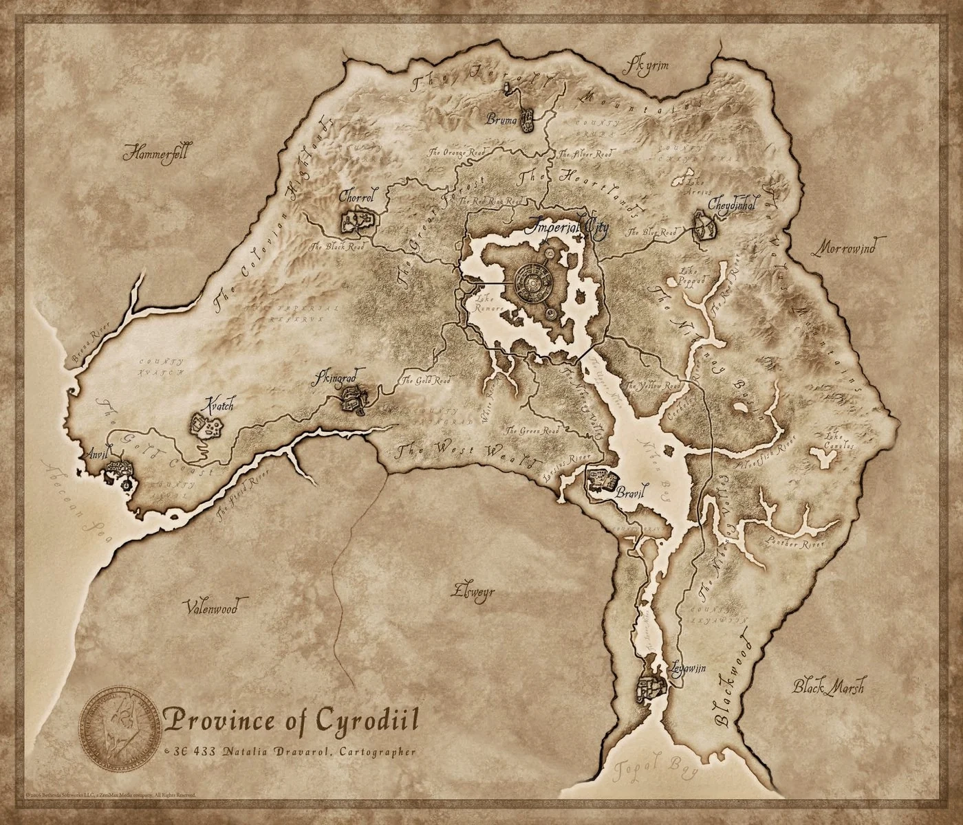 Printable Oblivion Map