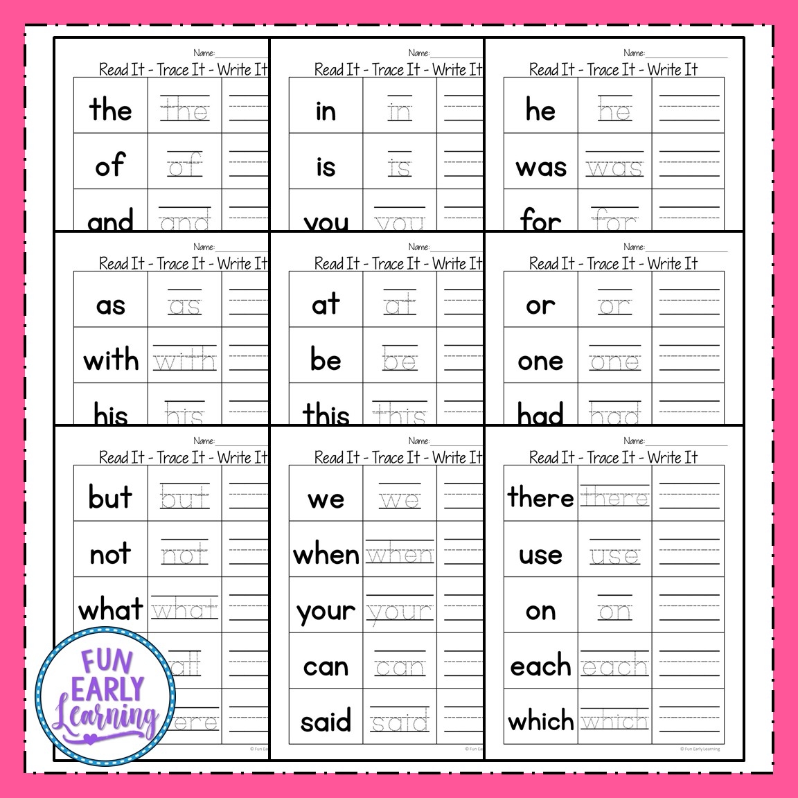 Sight Word Free Printable Worksheets Sight Word Free Printable Worksheets