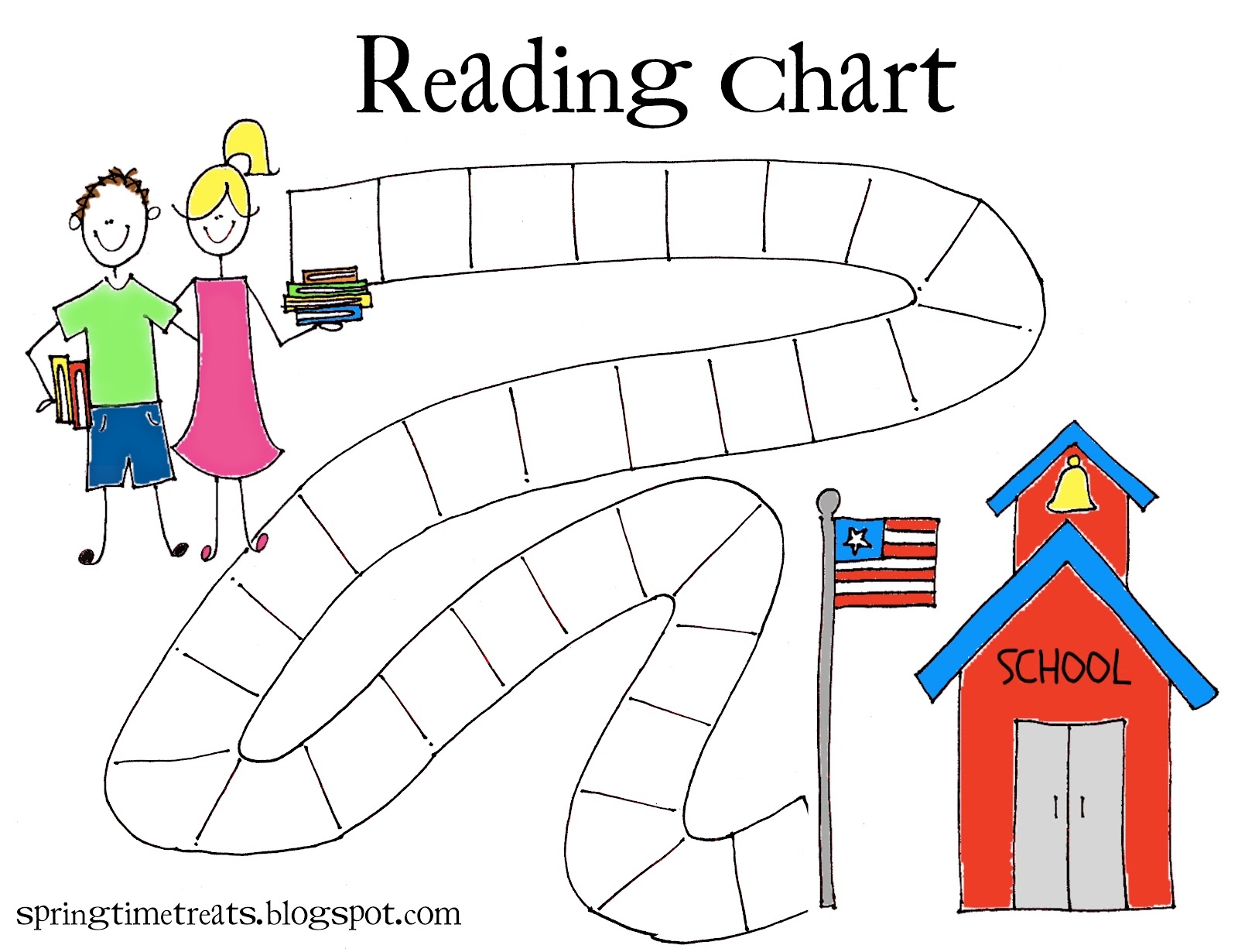 Reading Chart Free Printable Spring Time Doodles