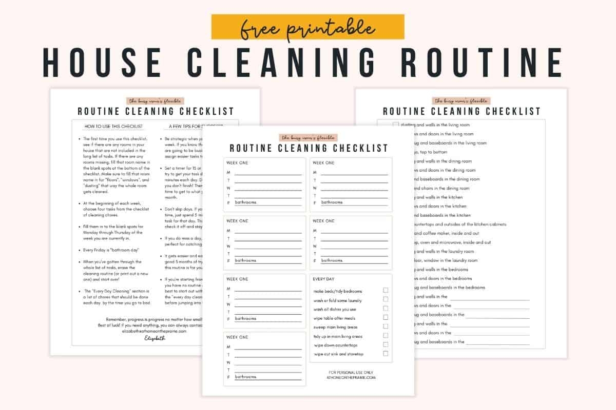 House Cleaning Calendar Printable