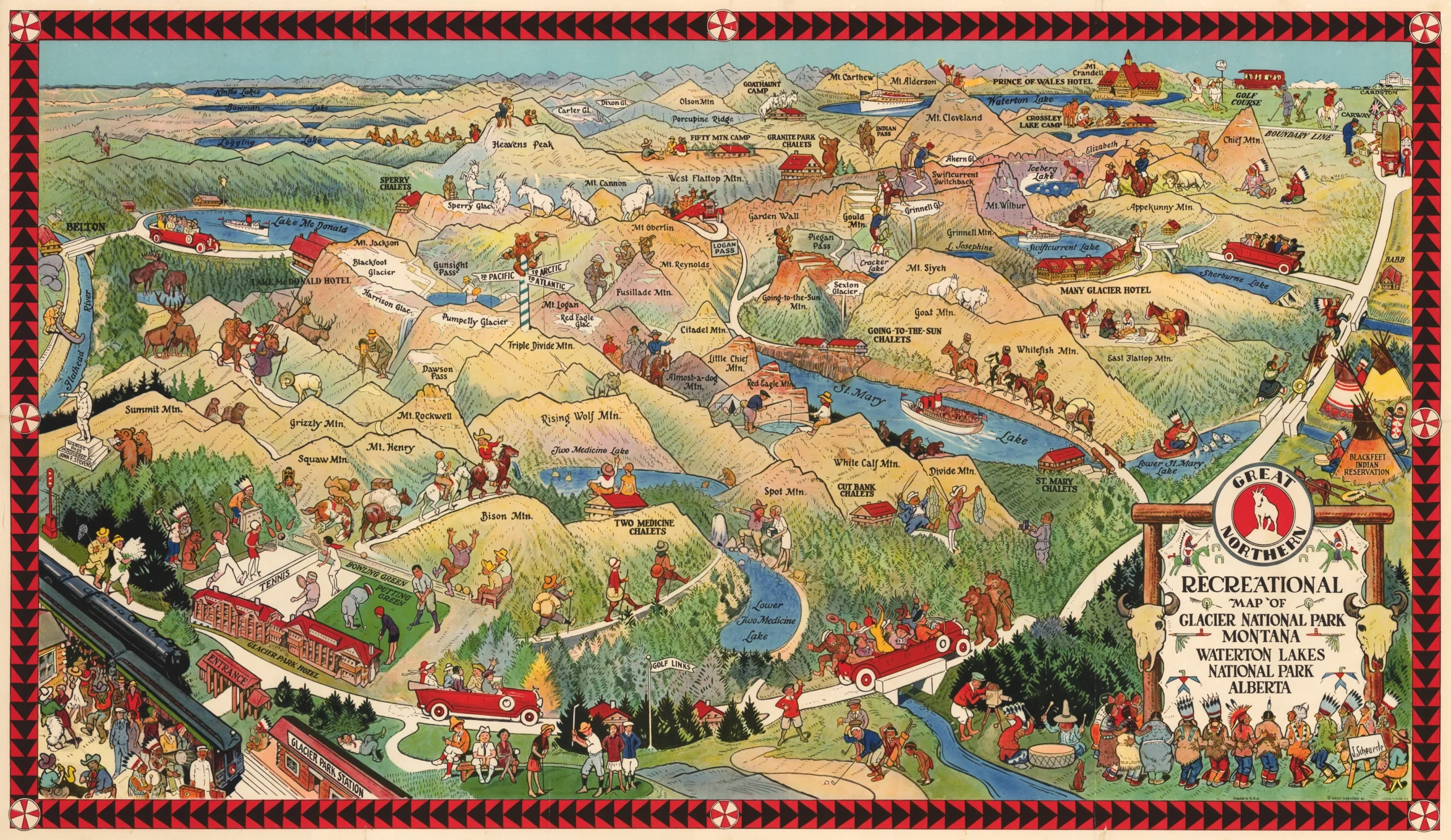 Printable Map Of Glacier National Park