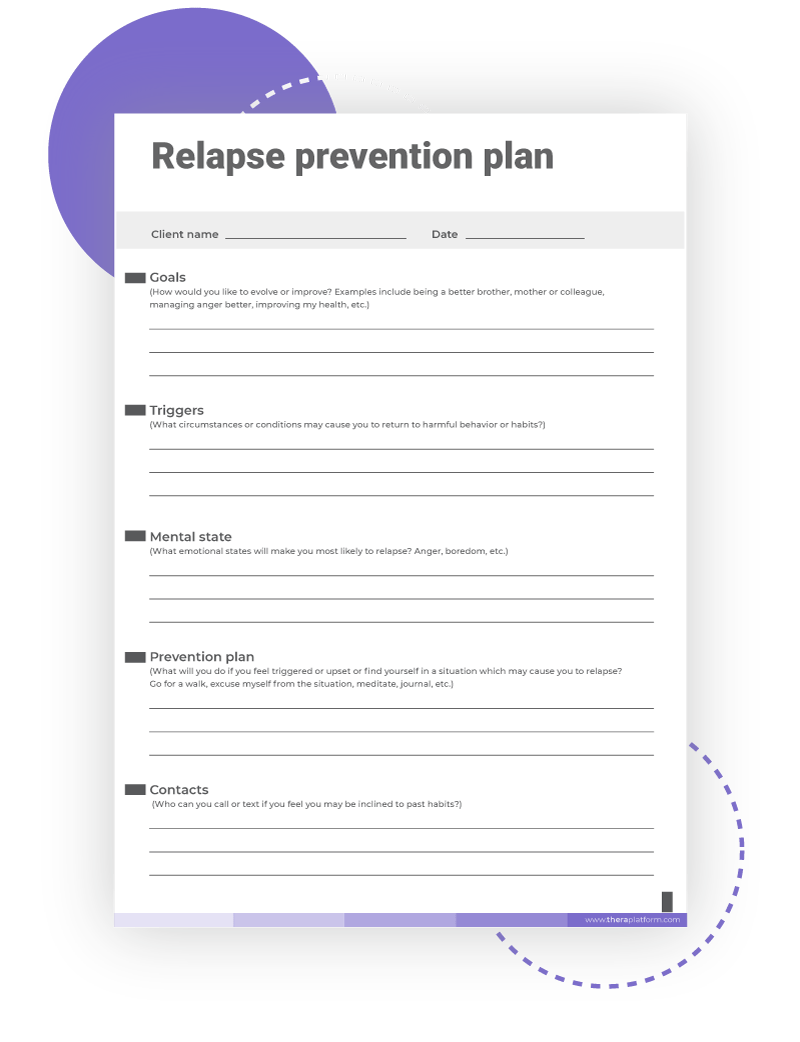 Free Printable Relapse Prevention Worksheets