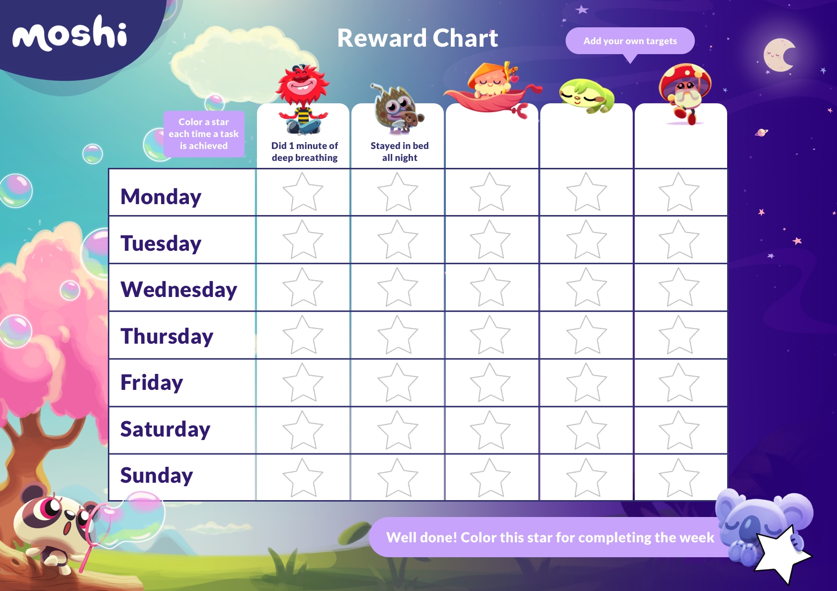 Free Printable Sticker Chart Template