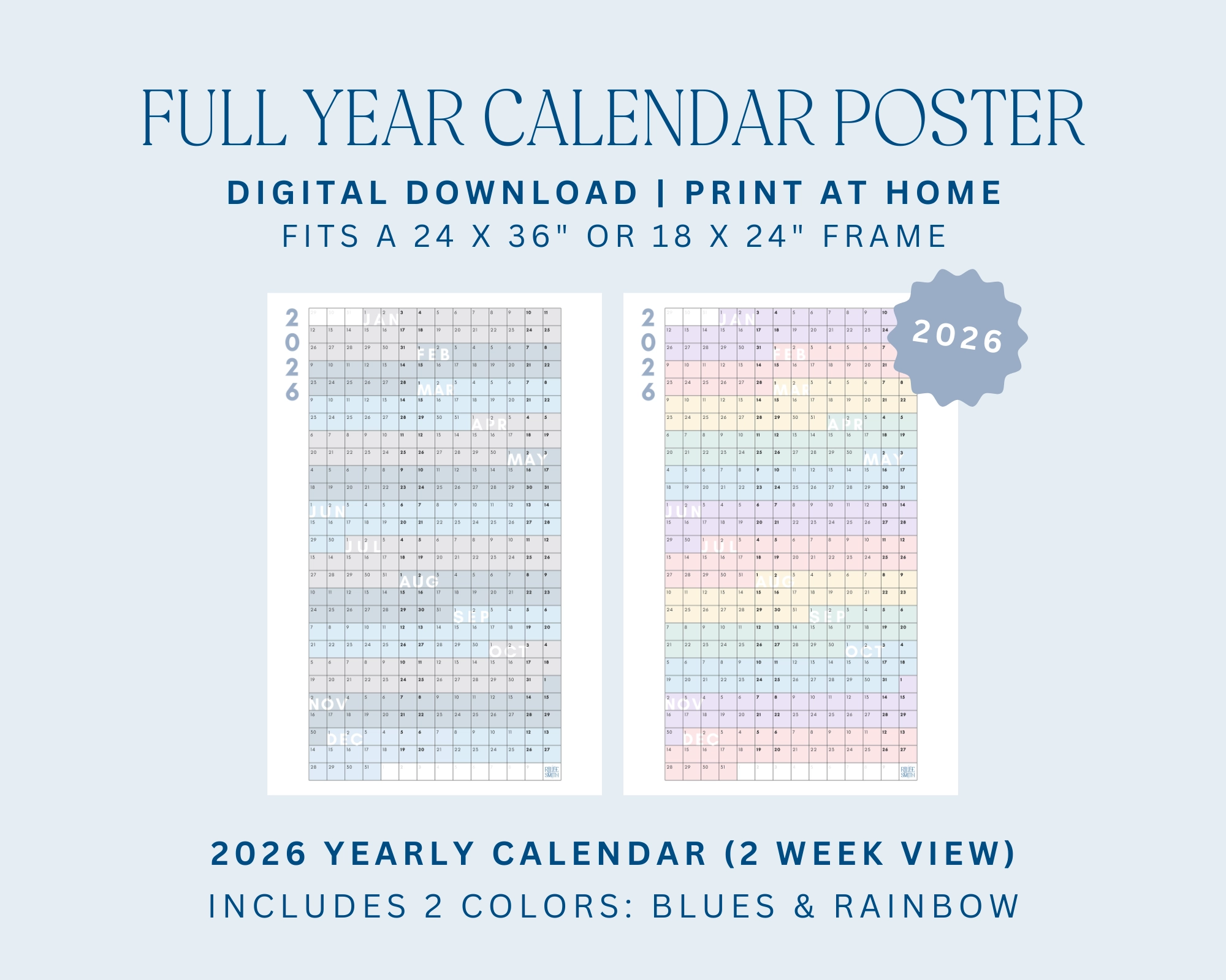 2026 Year Calendar Printable