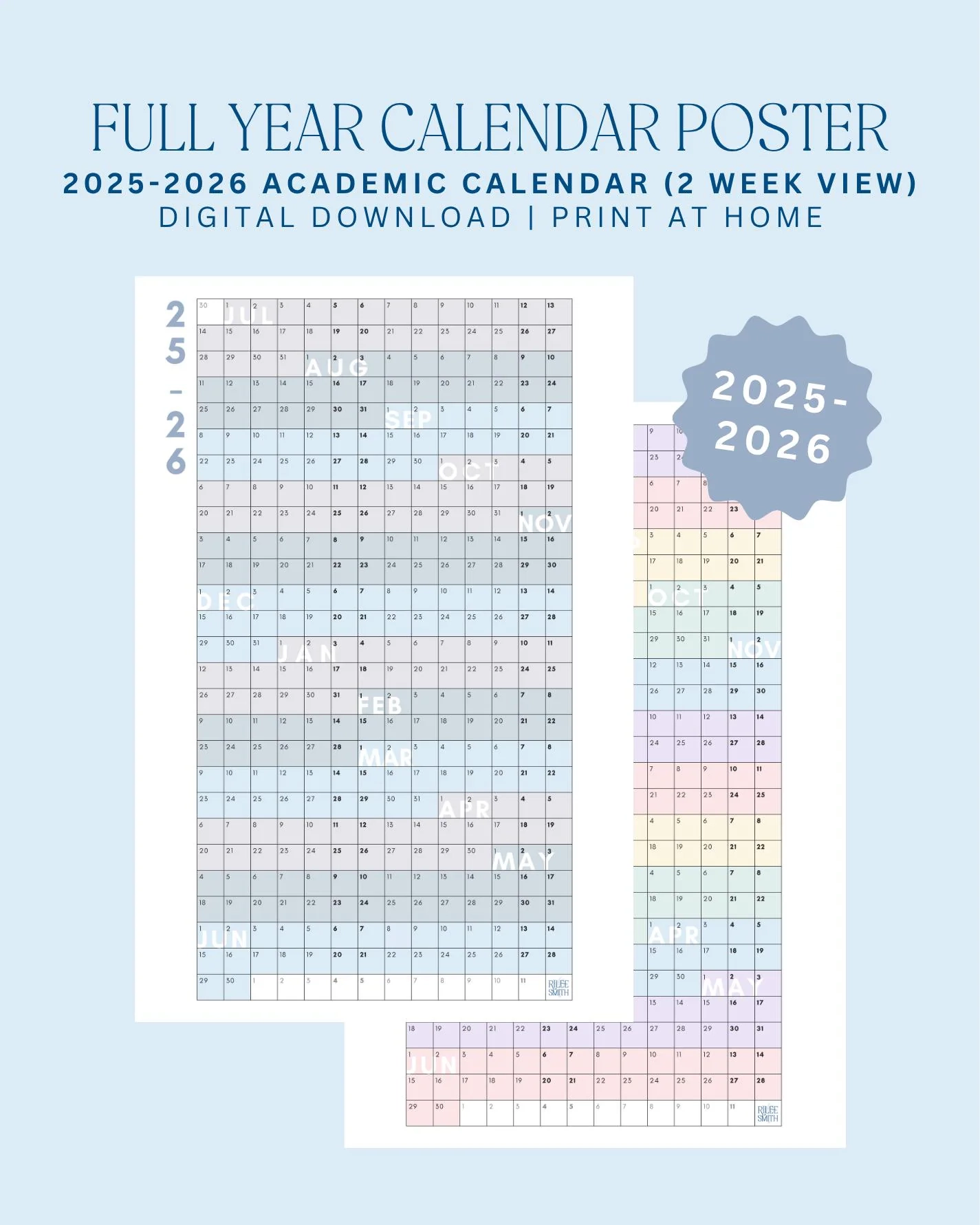 Riley Smith Calendar Etsy
