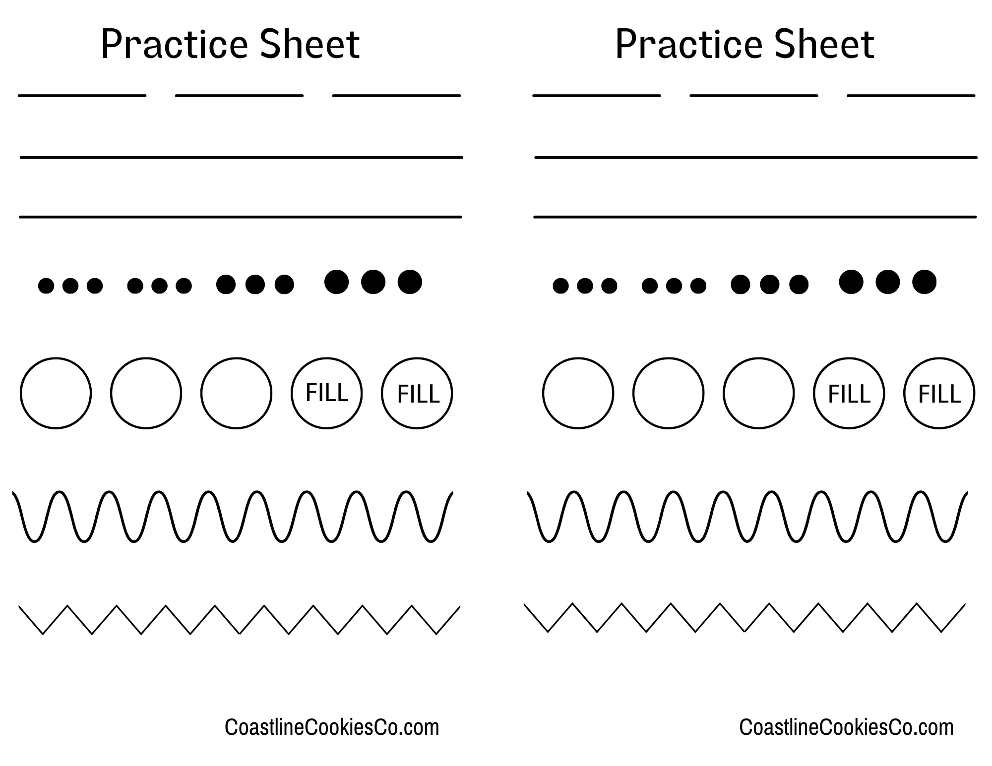 Free Printable Piping Practice Sheets