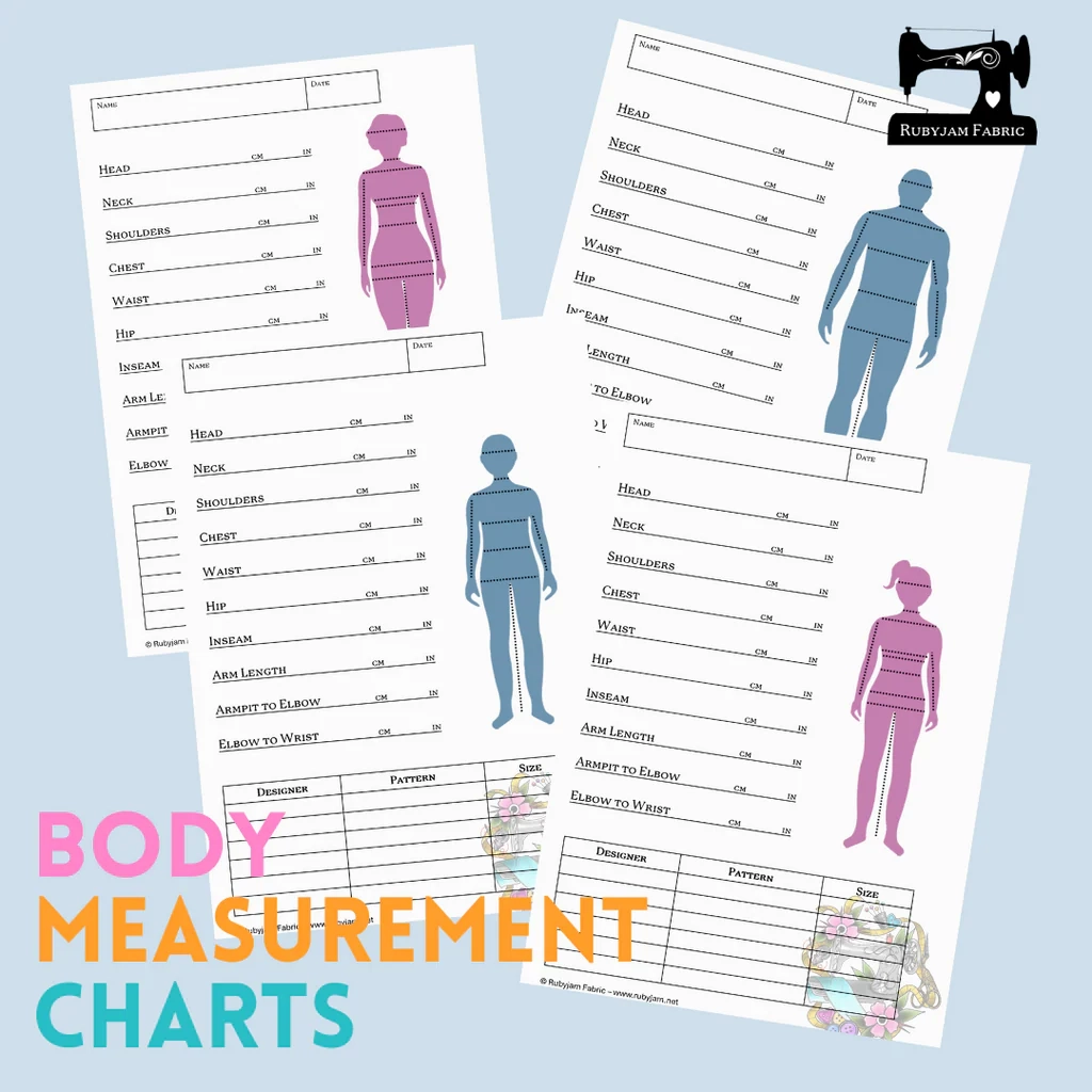 Printable Sewing Measurement Chart