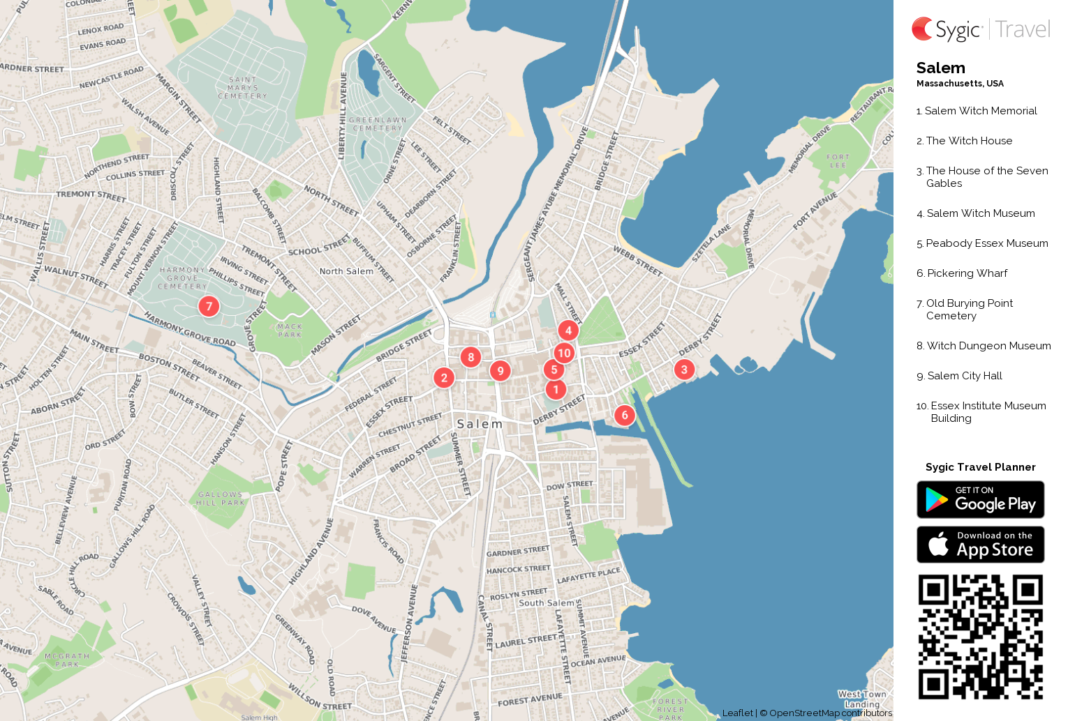 Printable Walking Map Of Salem Ma