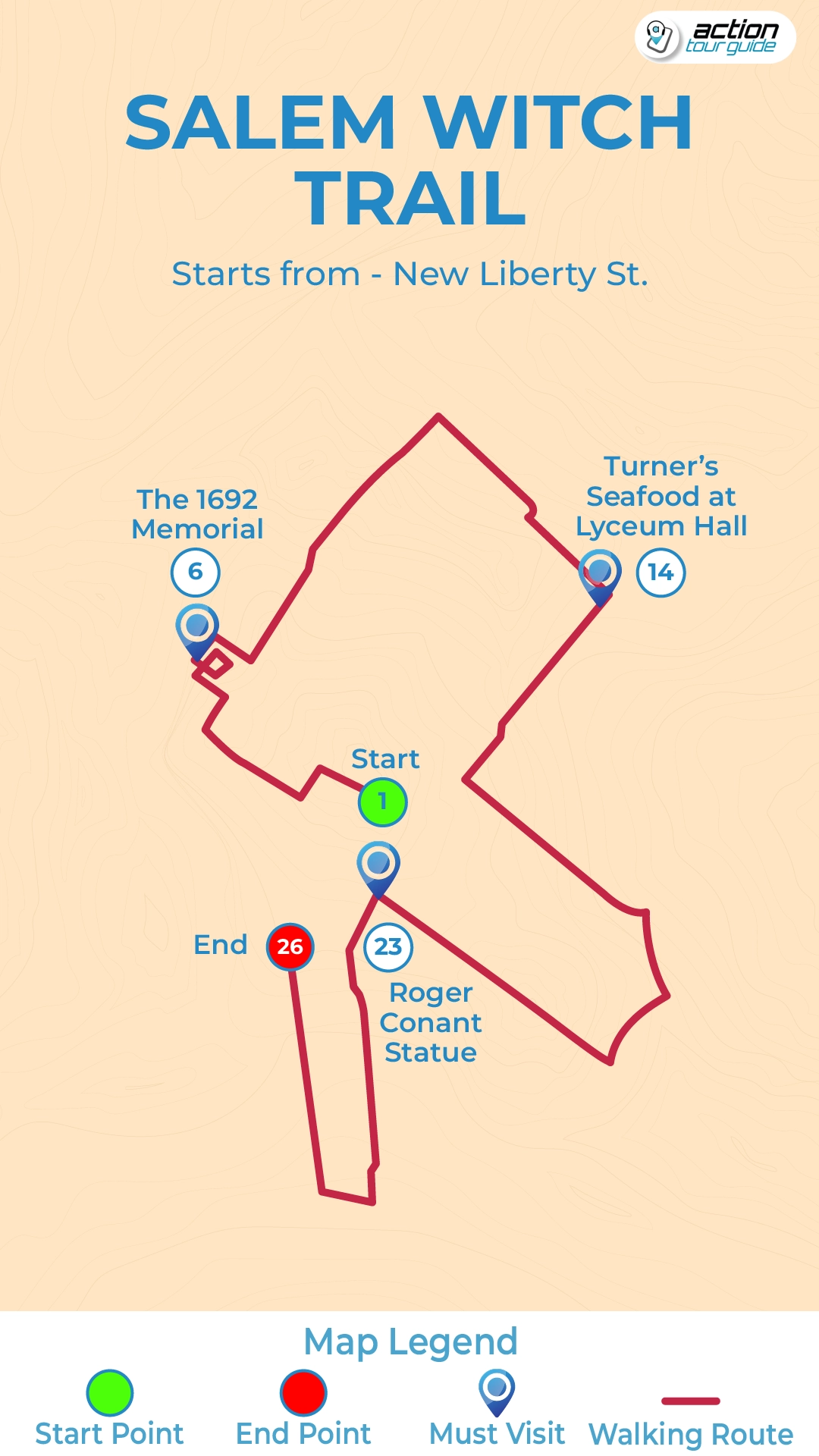 Salem Witch Trials Self guided Walking Audio Tours Action Tour Guide