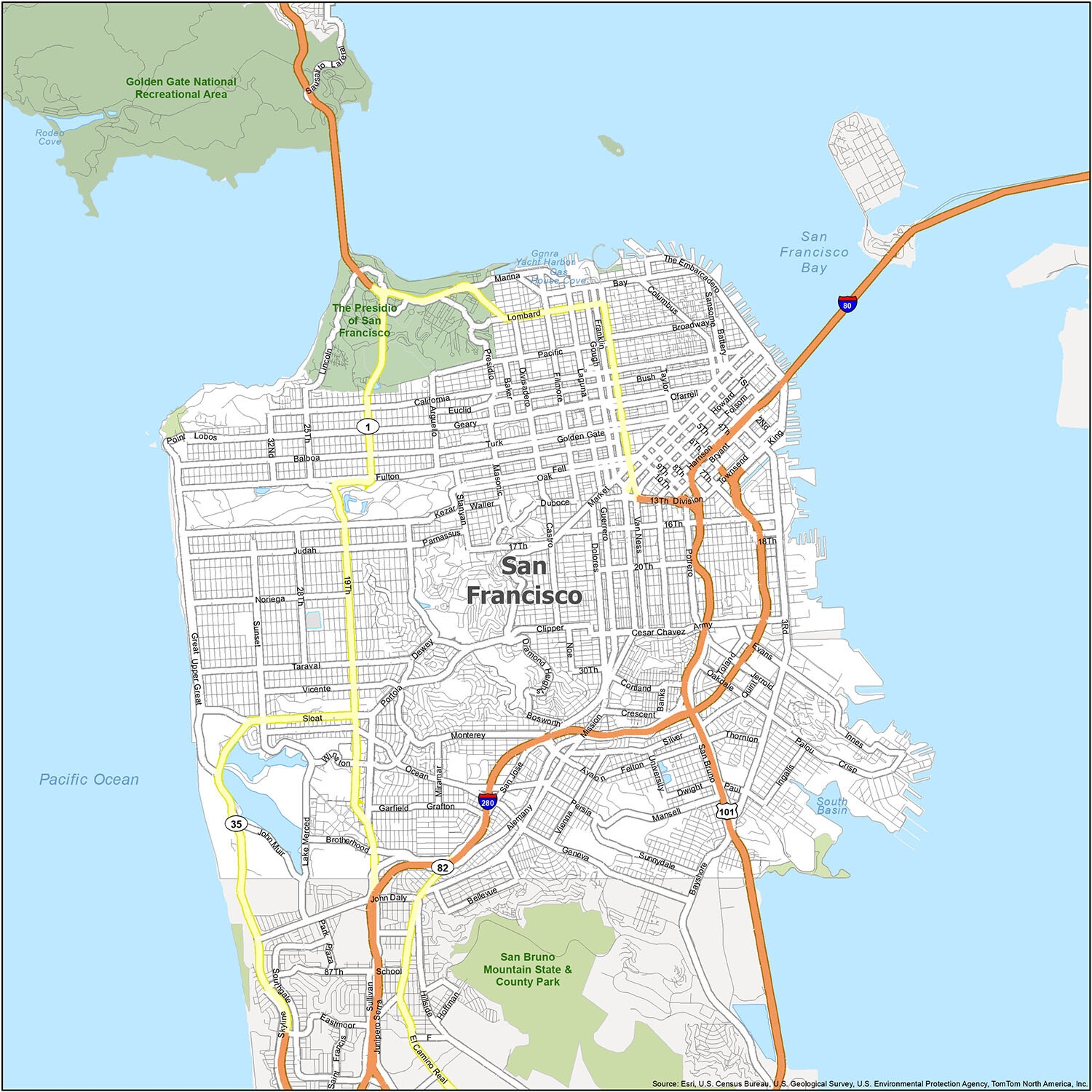 San Francisco Map California GIS Geography