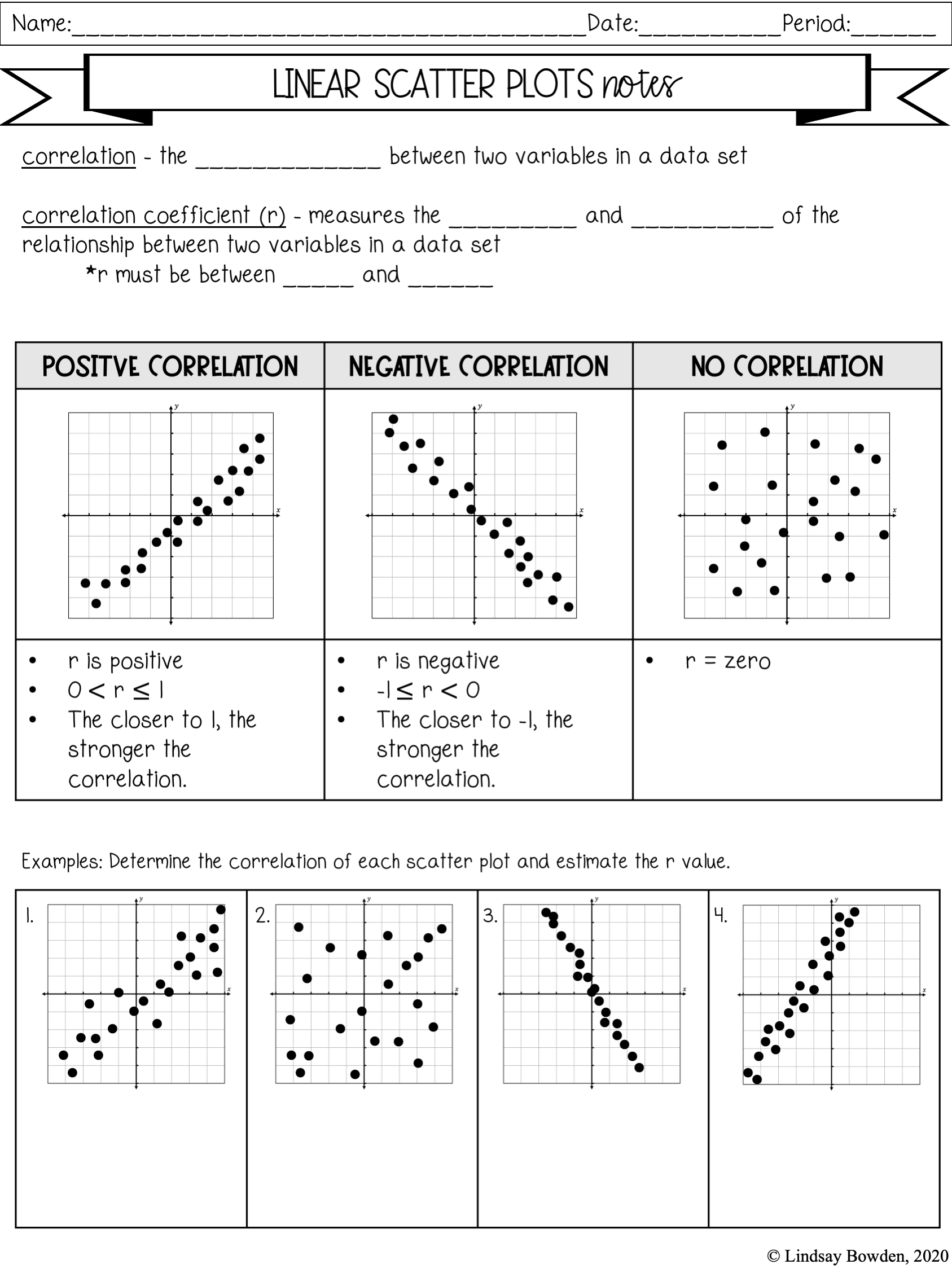Free Printable Scatter Plot Worksheets
