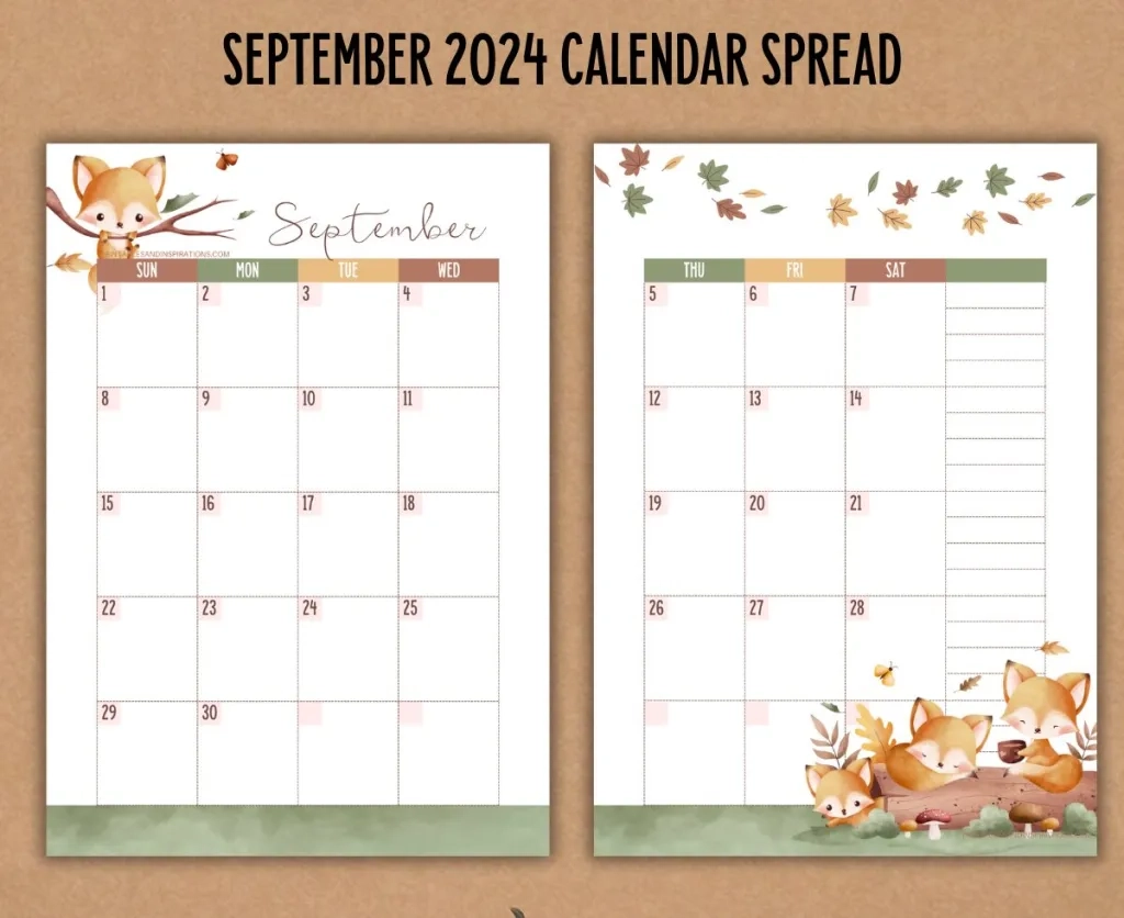 September Printable Calender
