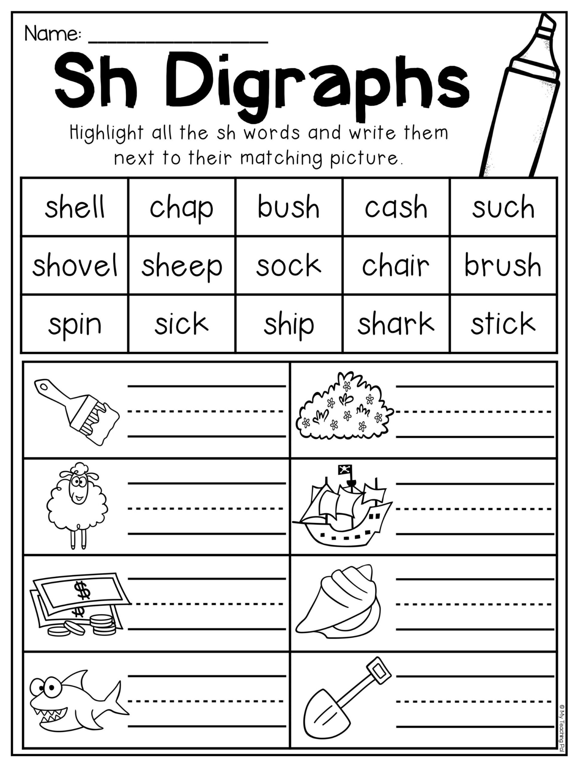 Free Printable Sh Worksheets
