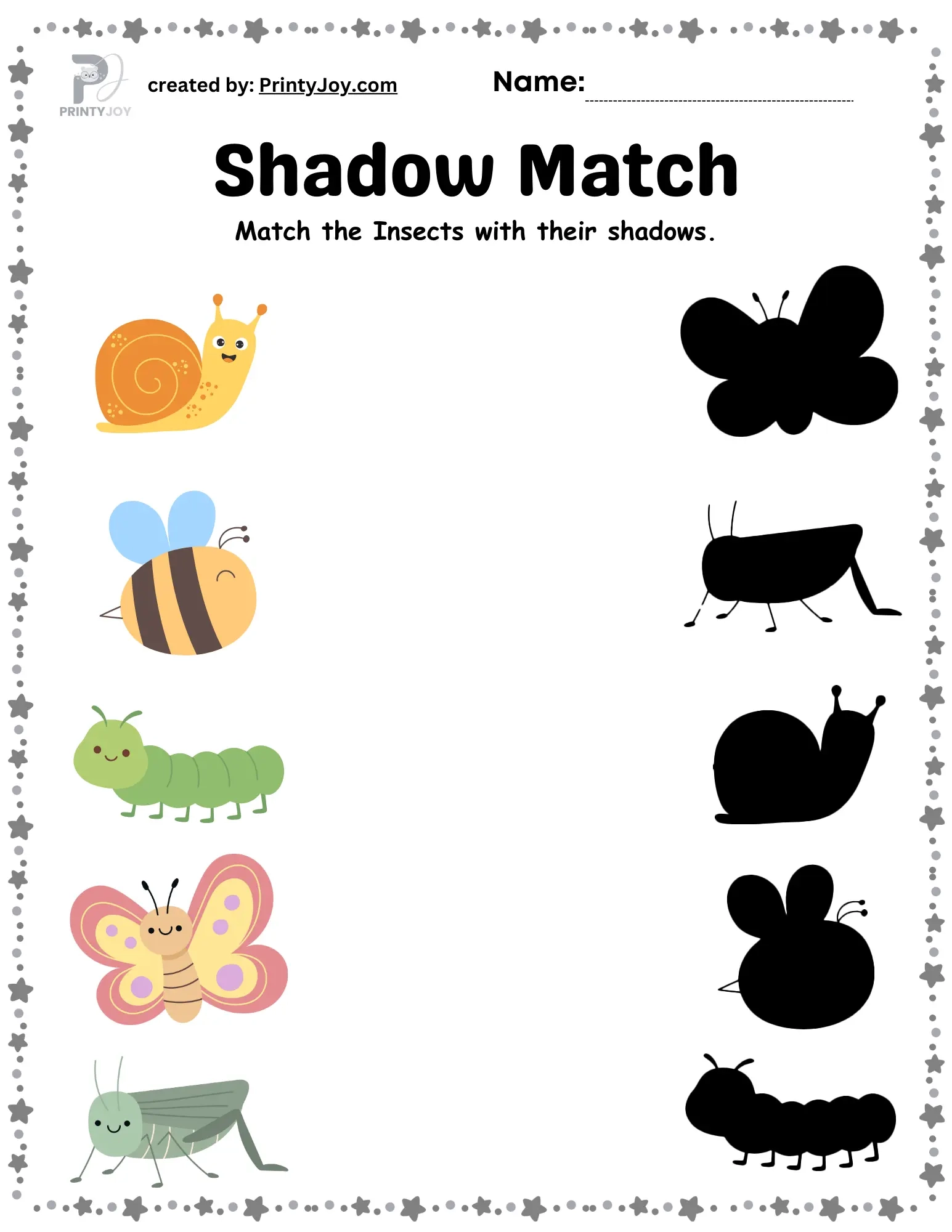 Shadow Matching Free Printable Worksheets