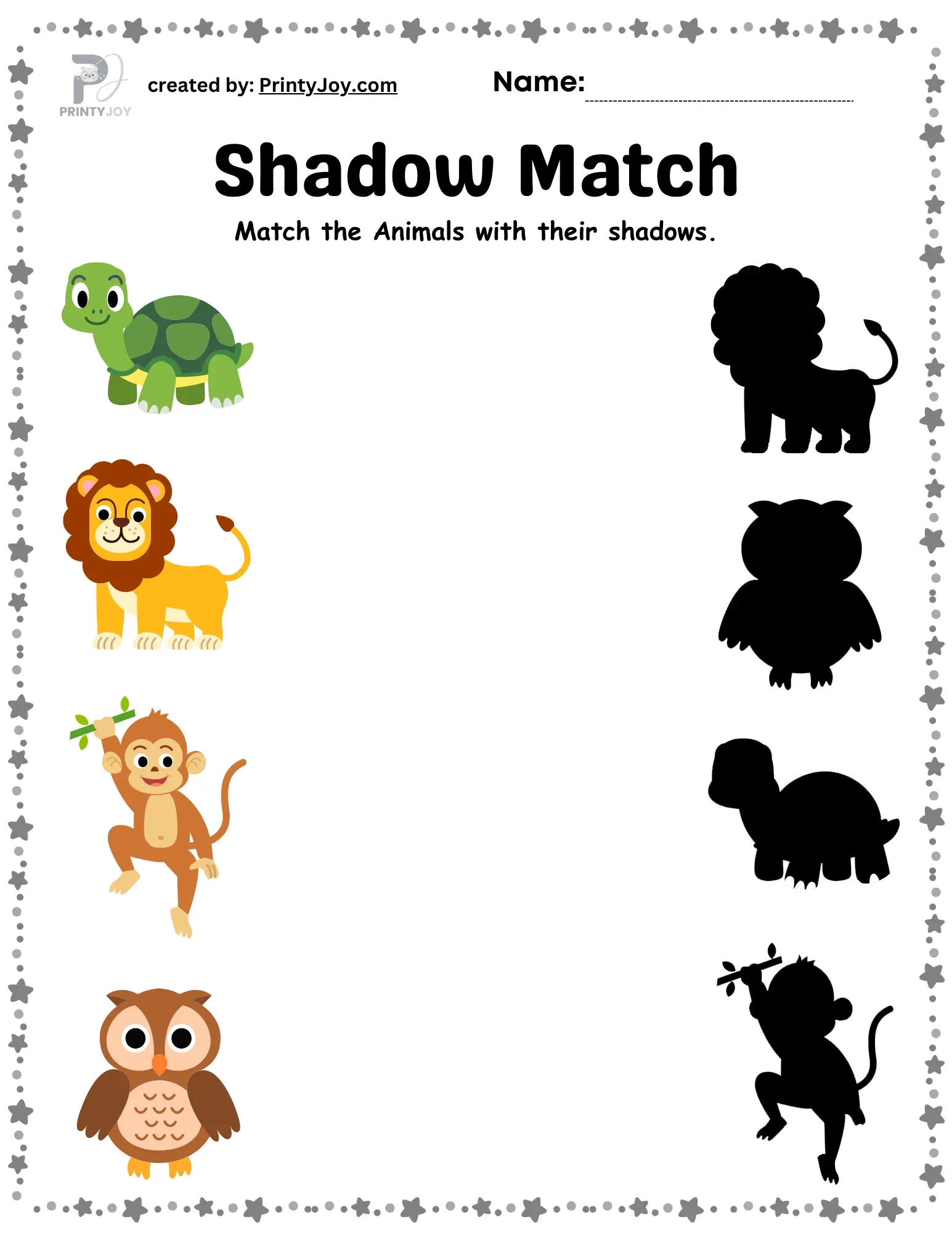 Free Printable Shadow Matching Worksheets Pdf