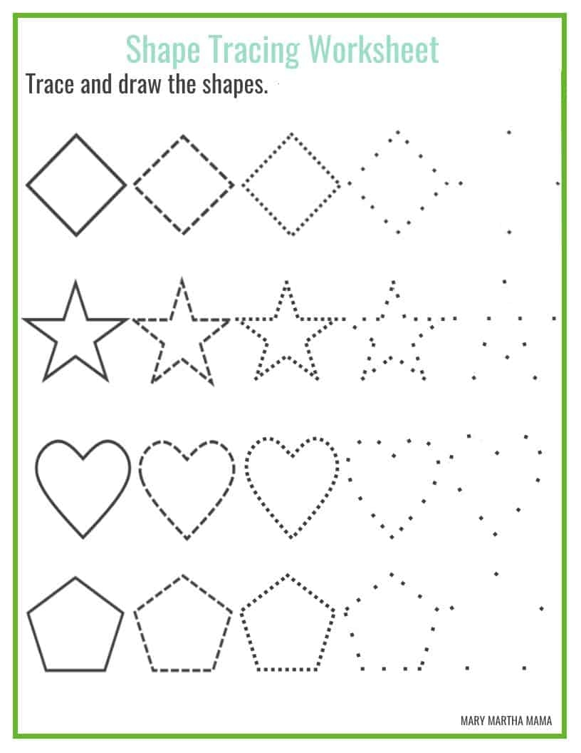 Free Printable Shapes Worksheets For Preschoolers