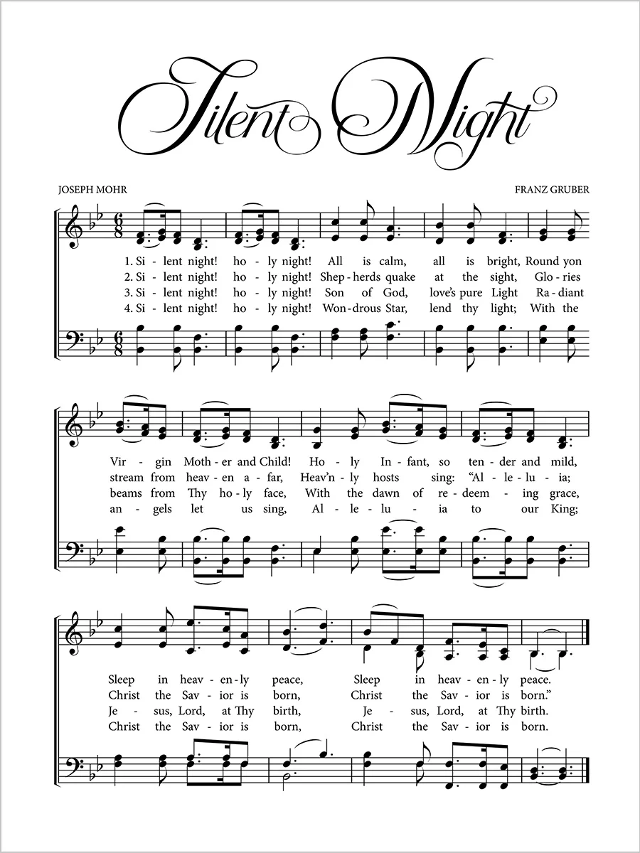 Free Printable Silent Night Music Sheet