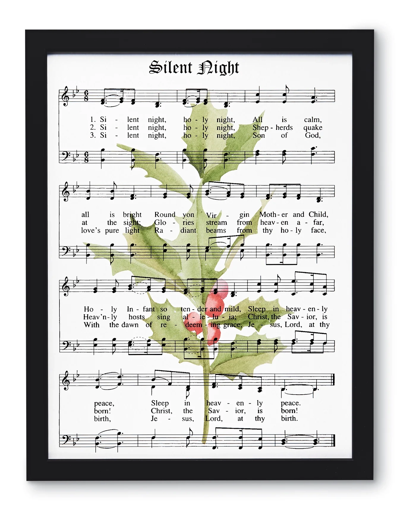 Silent Night Sheet Music With Holly Charleston Gardens