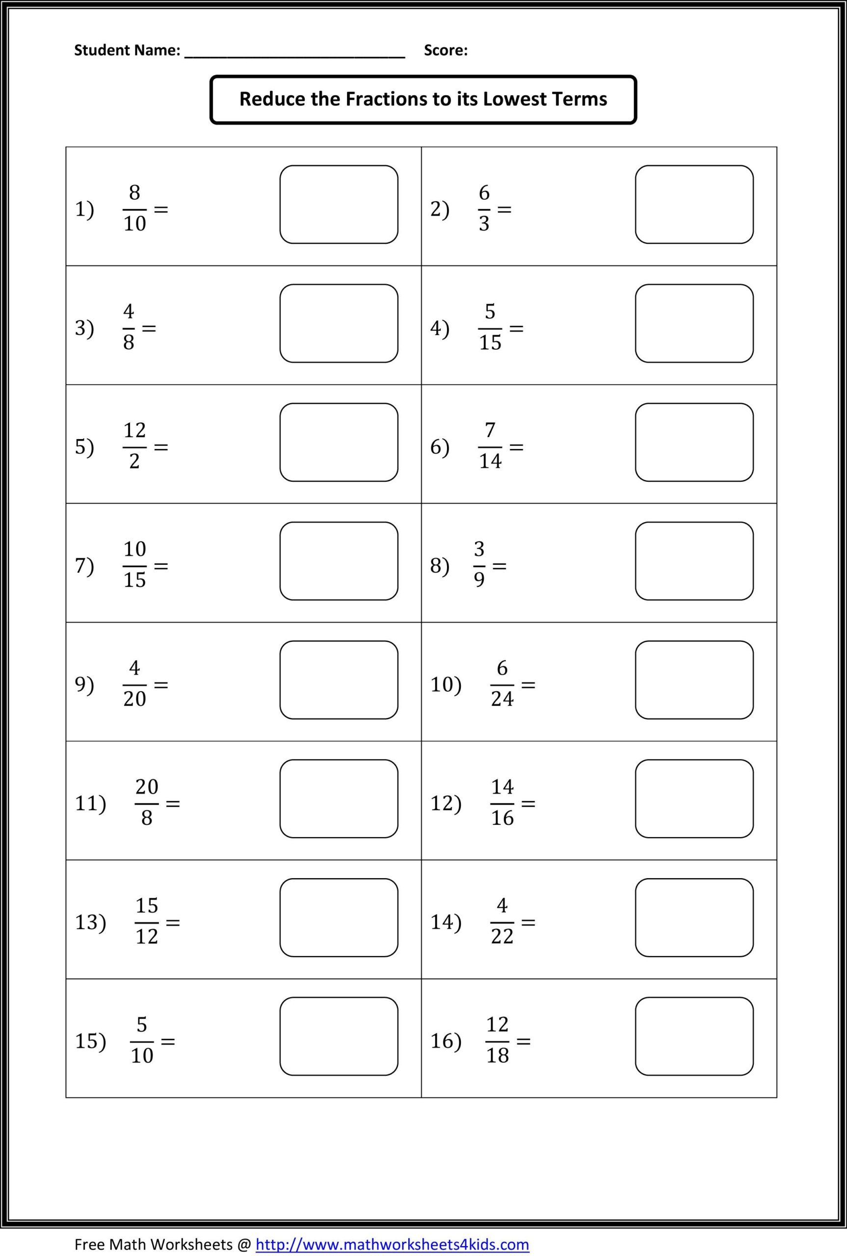 Simplifying Fraction Worksheets Fractions Worksheets Fractions Worksheets Library
