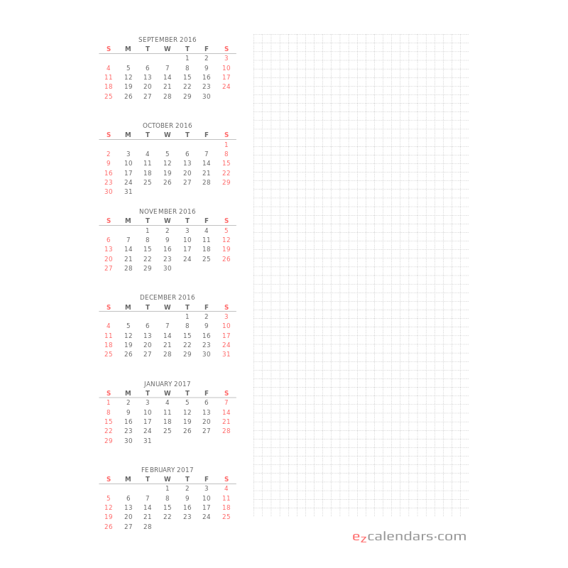 Six Month Calendar With Plenty Of Space For Notes EzCalendars Six Month Calendar With Plenty Of Space For Notes EzCalendars