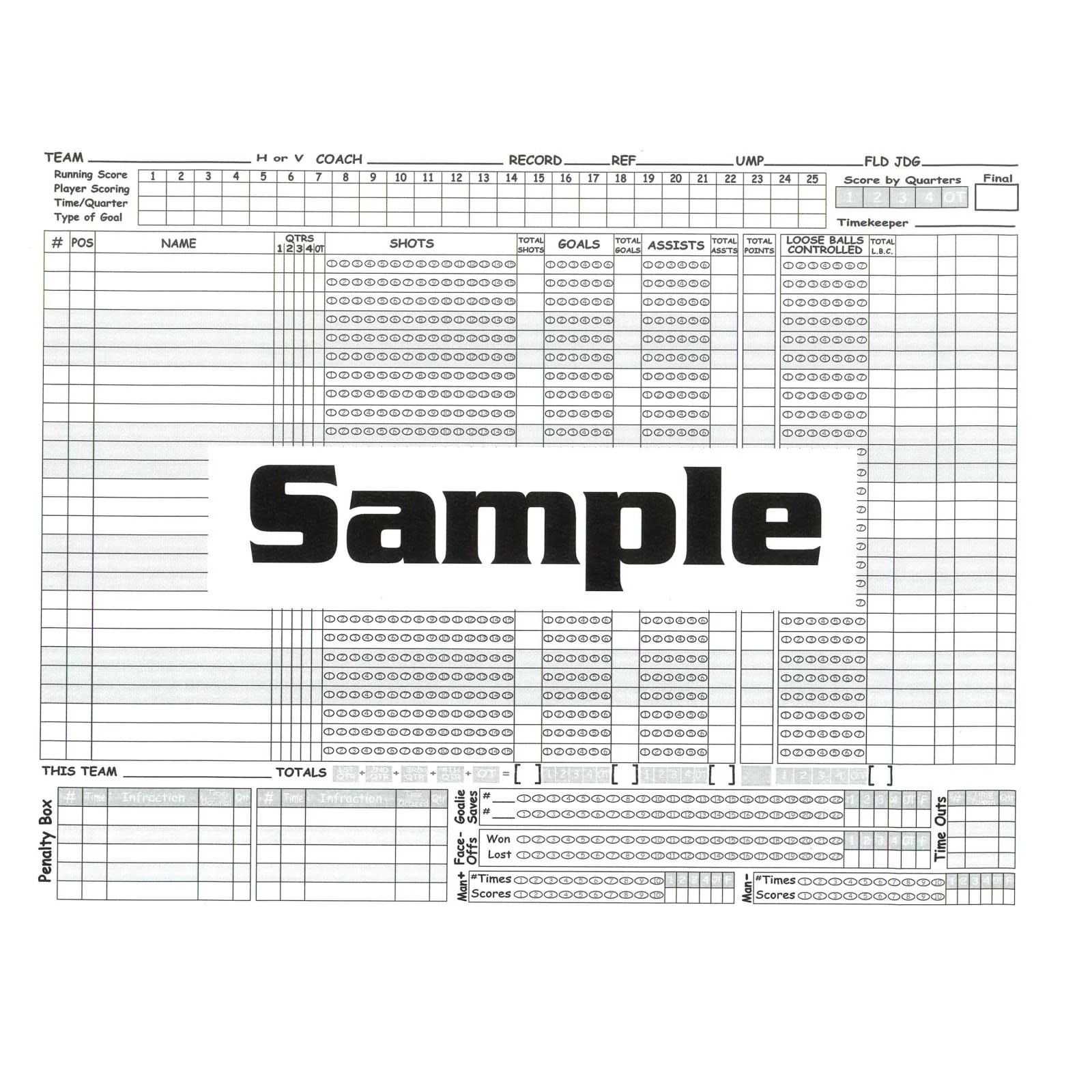 Printable Lacrosse Stat Sheet Template