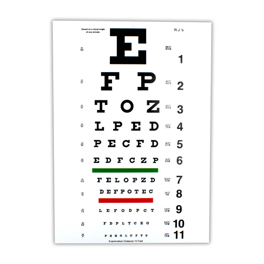Snellen Eye Chart 10 Distance Amcon Labs