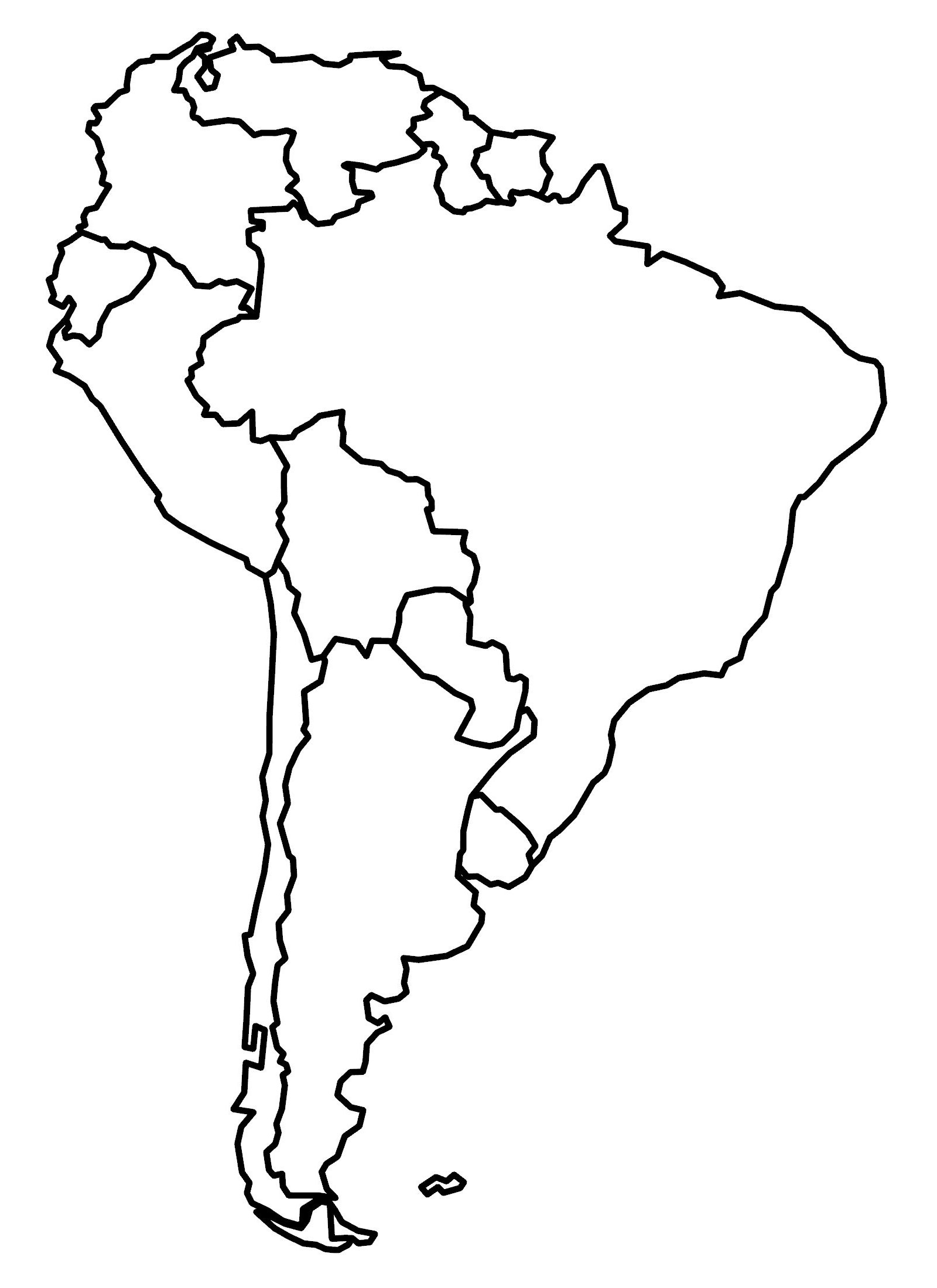 Printable Blank Maps Of South America