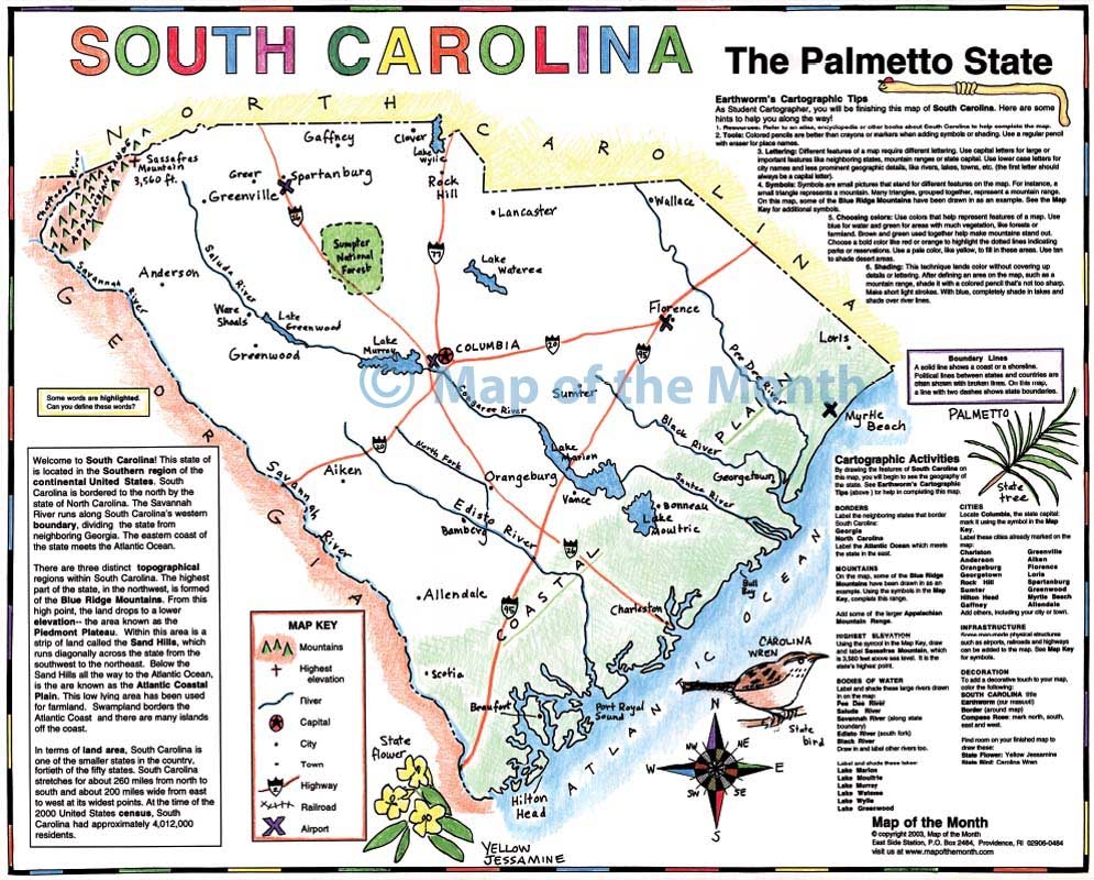 South Carolina Map