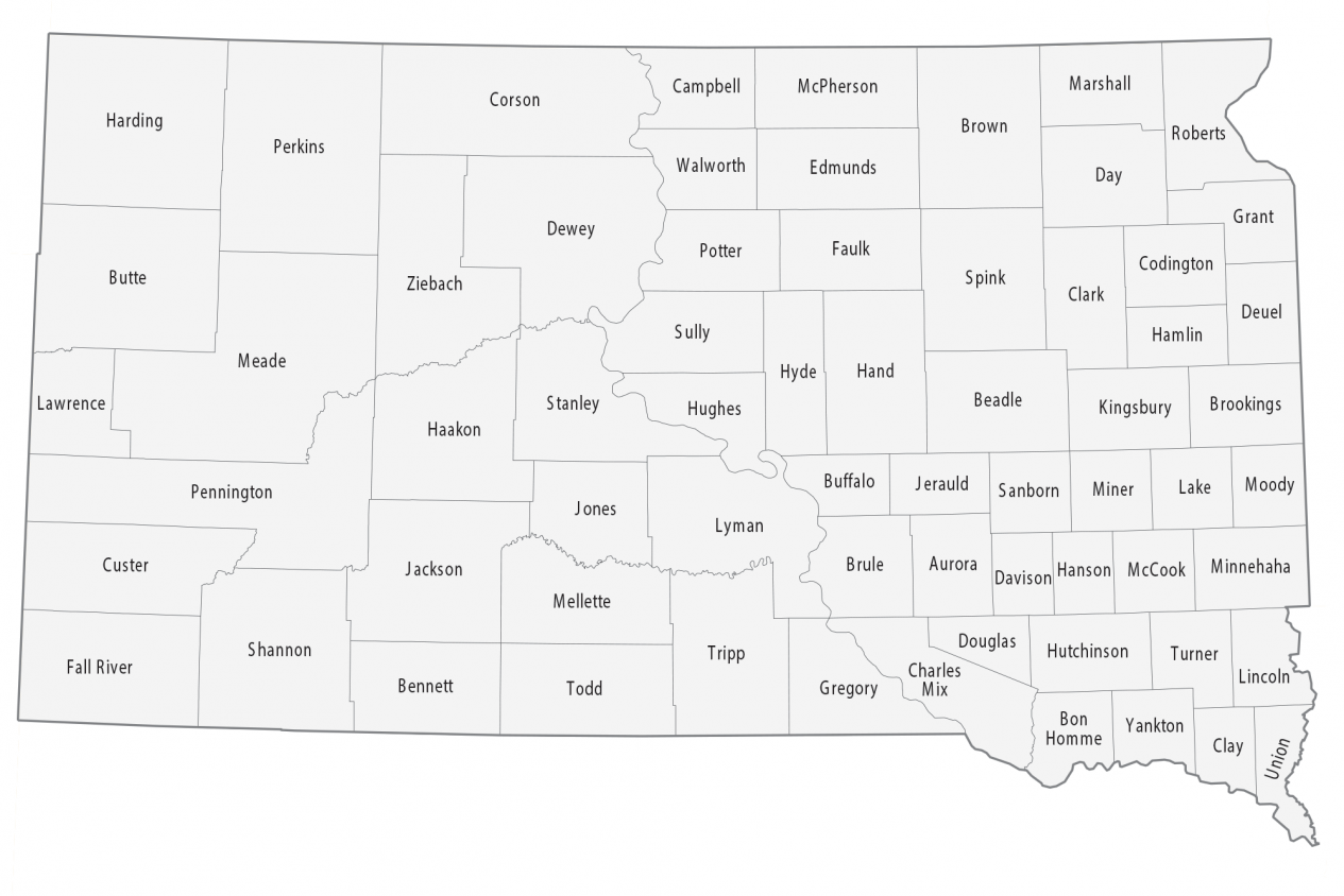 Printable South Dakota County Map