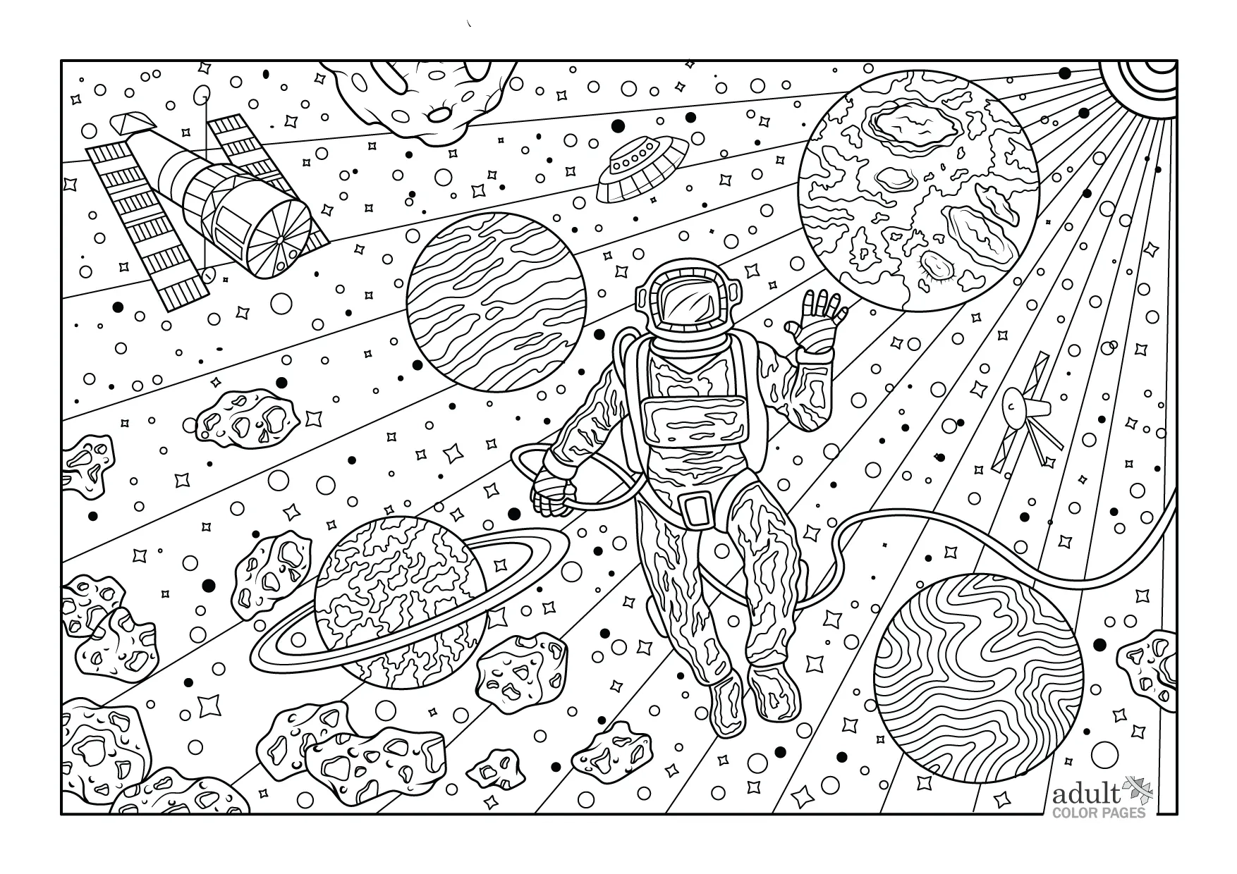 Space Coloring Pages For Adults Adult Color Pages Space Coloring Pages For Adults Adult Color Pages