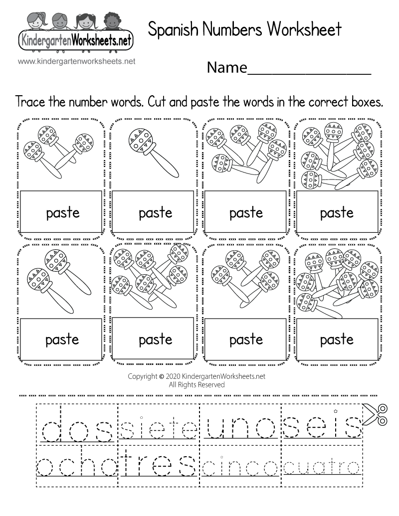 Free Spanish Worksheets Printable