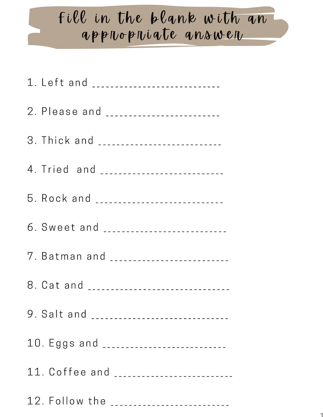 Free Printable Aphasia Worksheets