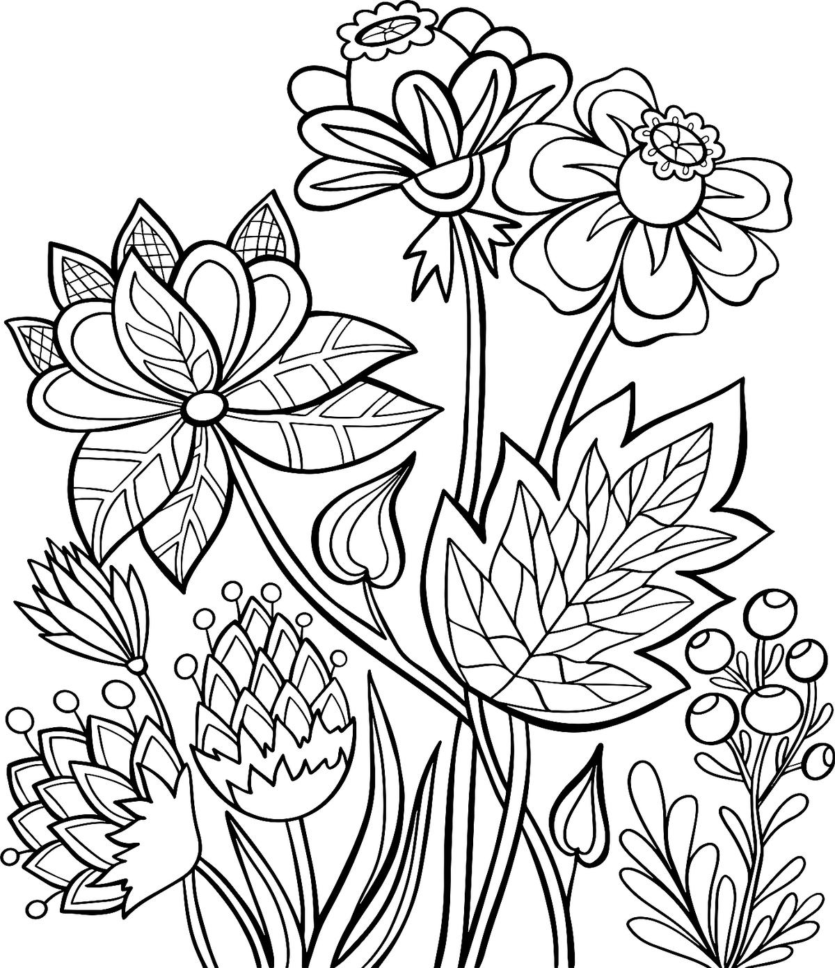 Spring Flowers Coloring Pages Free Printable Coloring Pages Of 