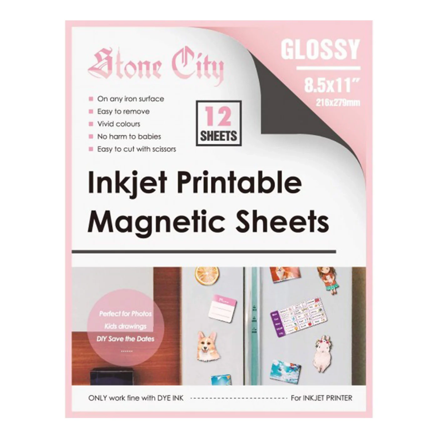 Stone City Glossy Printable Magnetic Sheets 12mil Thick For Inkjet Pri Koalagp