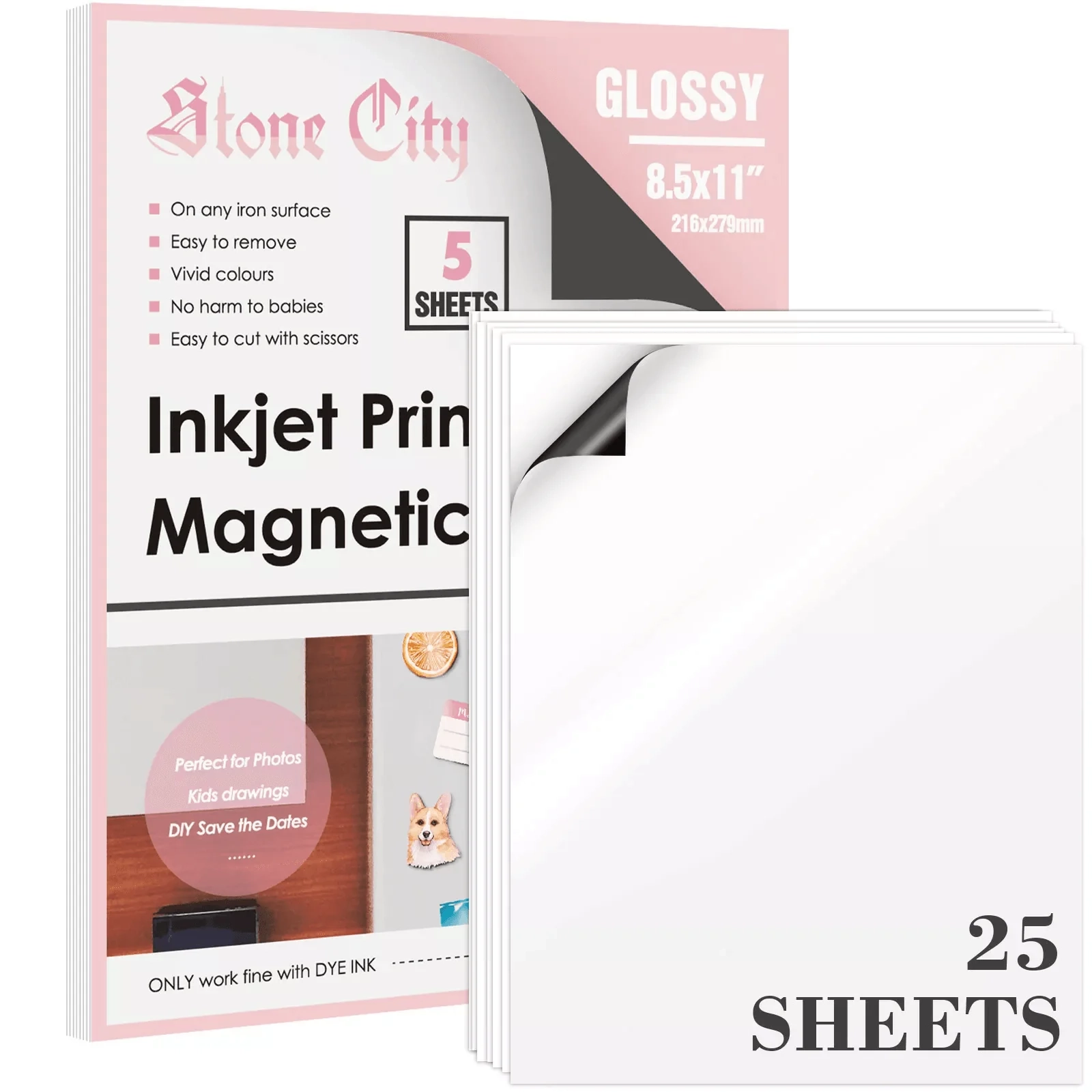 Stone City Printable Glossy Magnetic Sheets 12 Pack