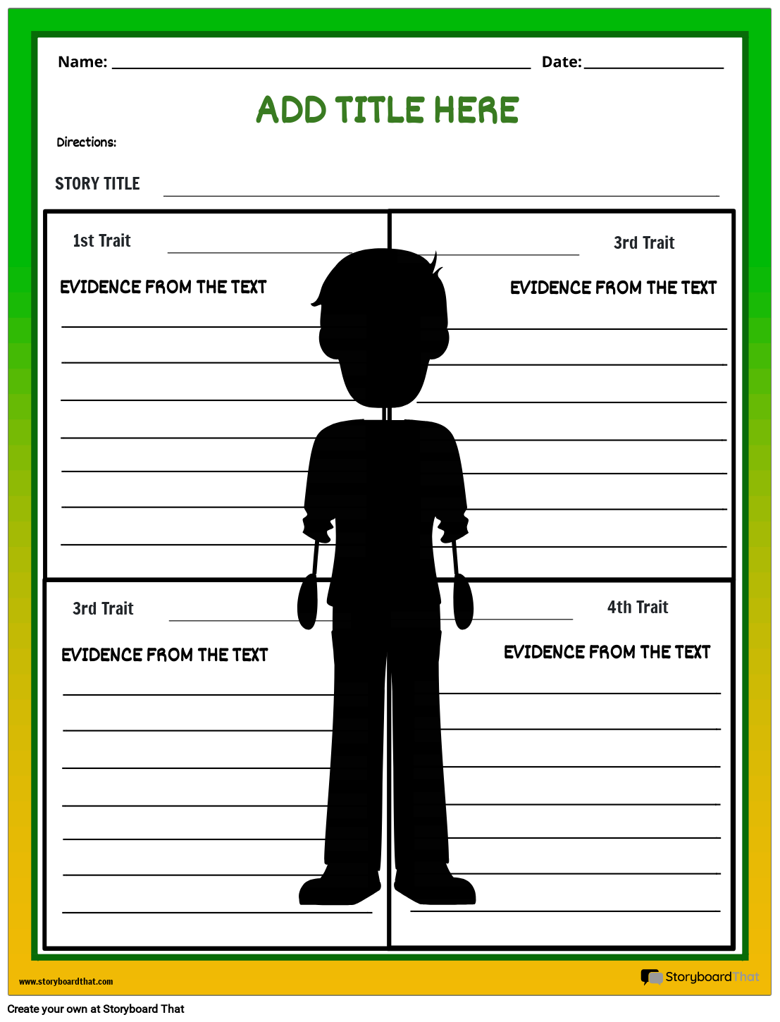 Storyboard That Character Traits Worksheets For Students