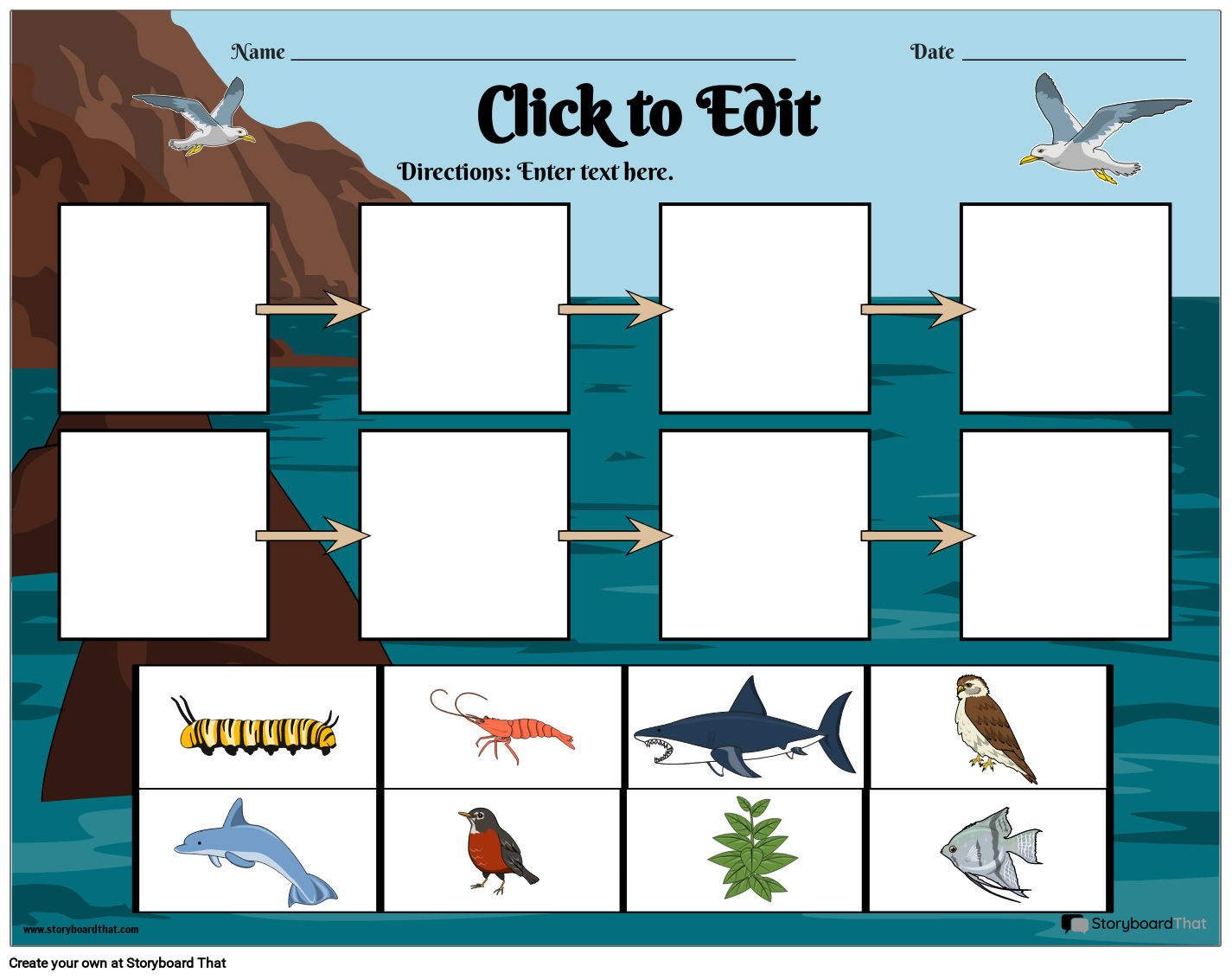 Storyboard That Free Food Chain Worksheet Templates