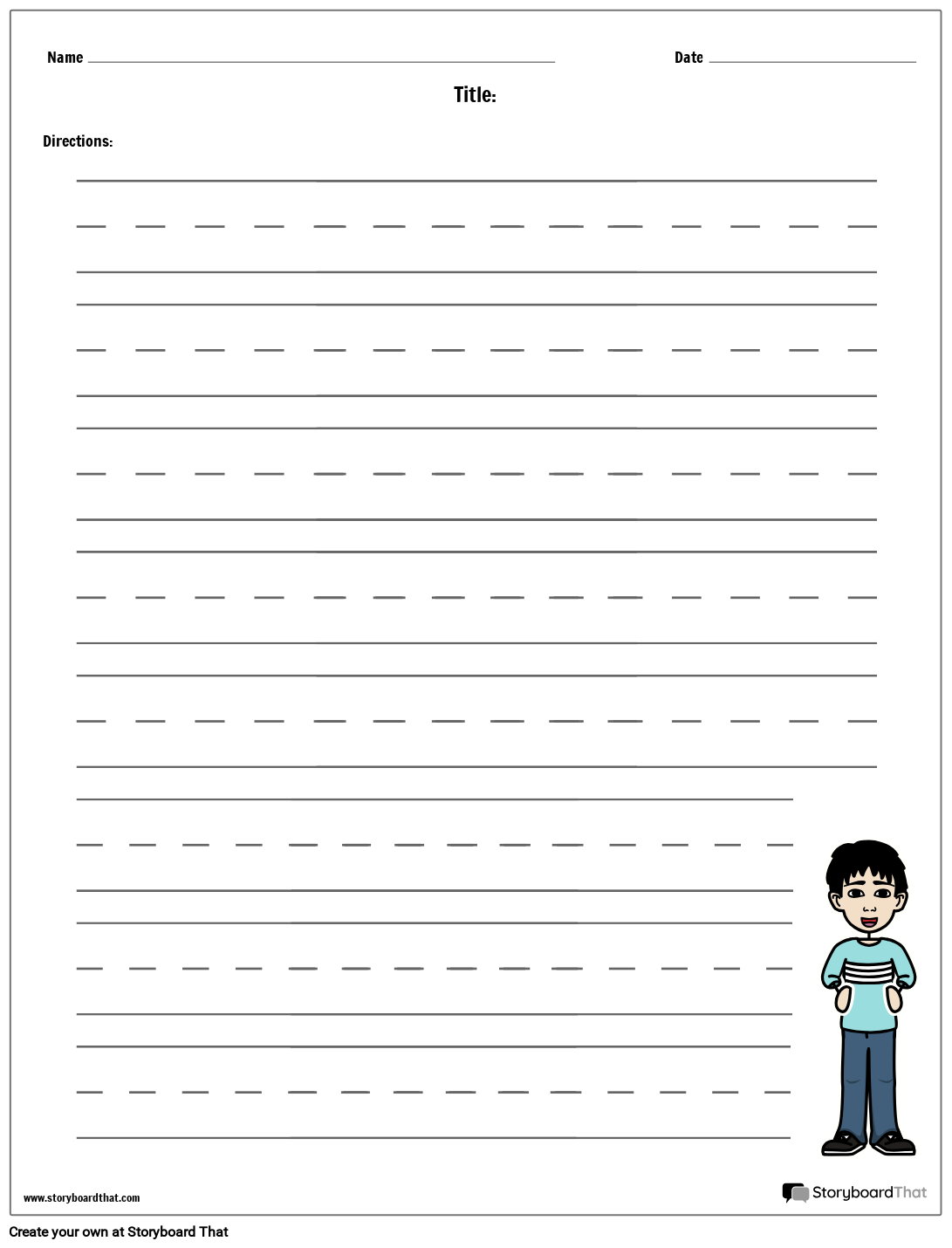 Storyboard That Free Handwriting Worksheet Templates