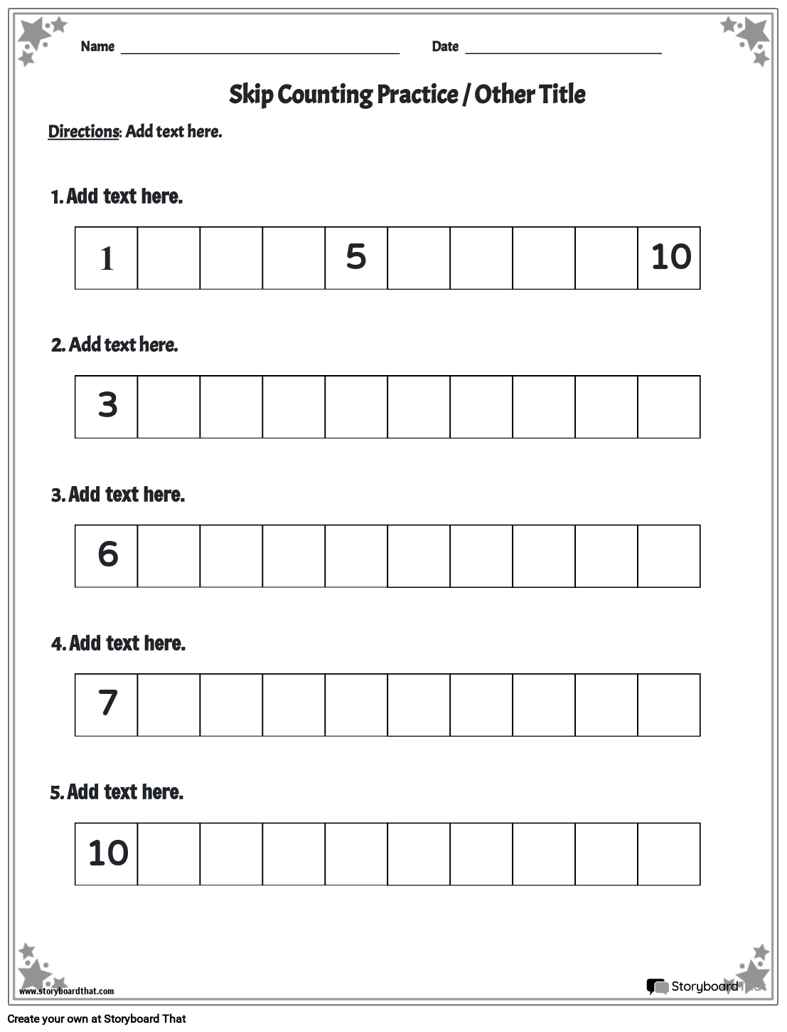 Printable Skip Counting Worksheets