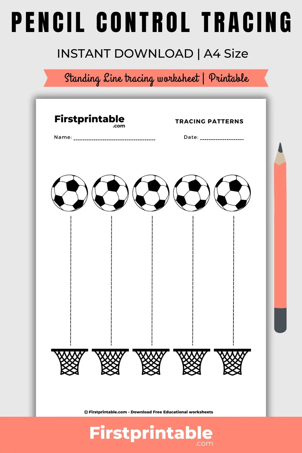 Straight Line Tracing Worksheets